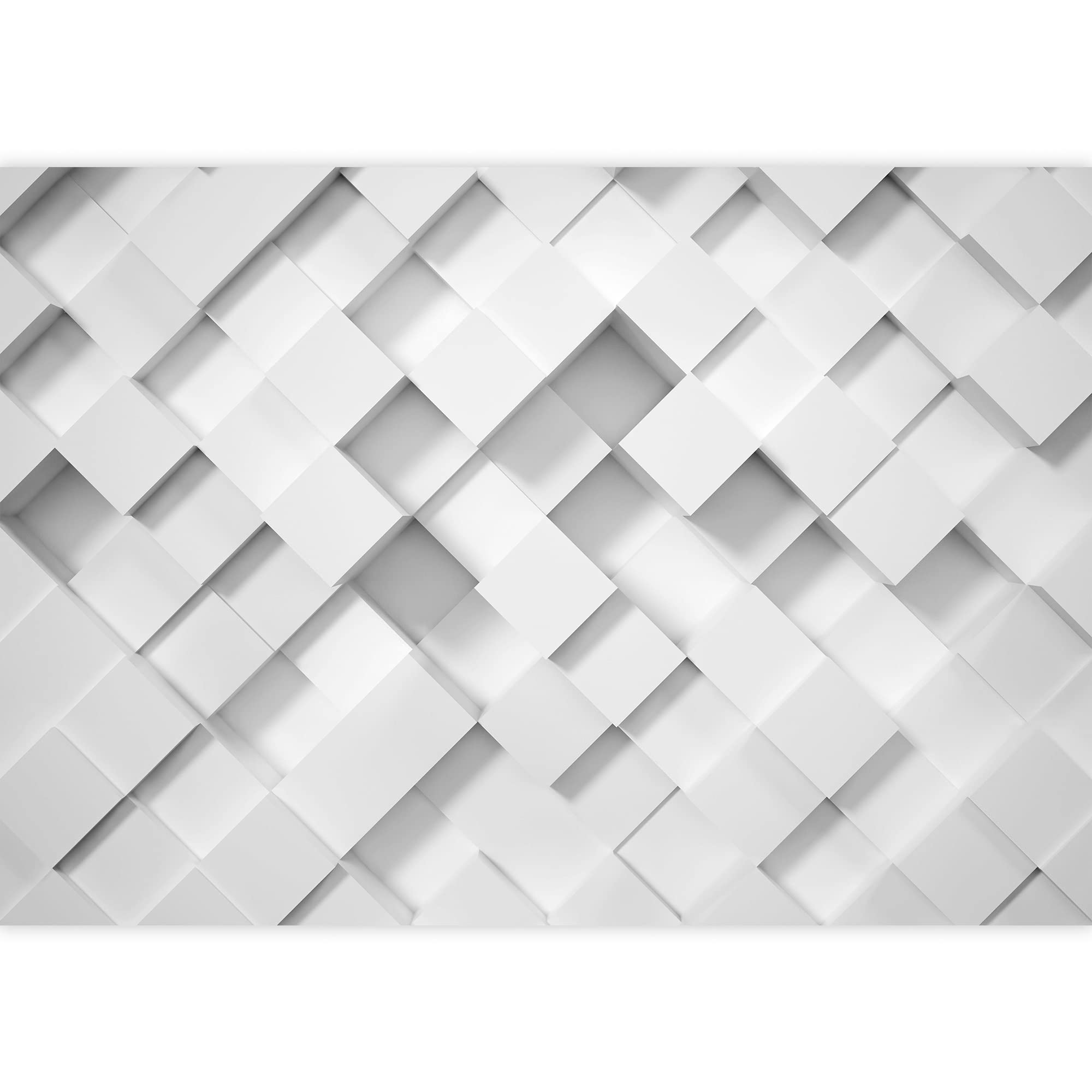 Geometric 3D White Puzzle Wall Decal - Removable Polygonal Abstract Wall Mural Art for Living Room, Bedroom & Office - 66x96 Inch Minimalist Bohemian Decor - Perfect for Home, Workspace & Meditation Areas