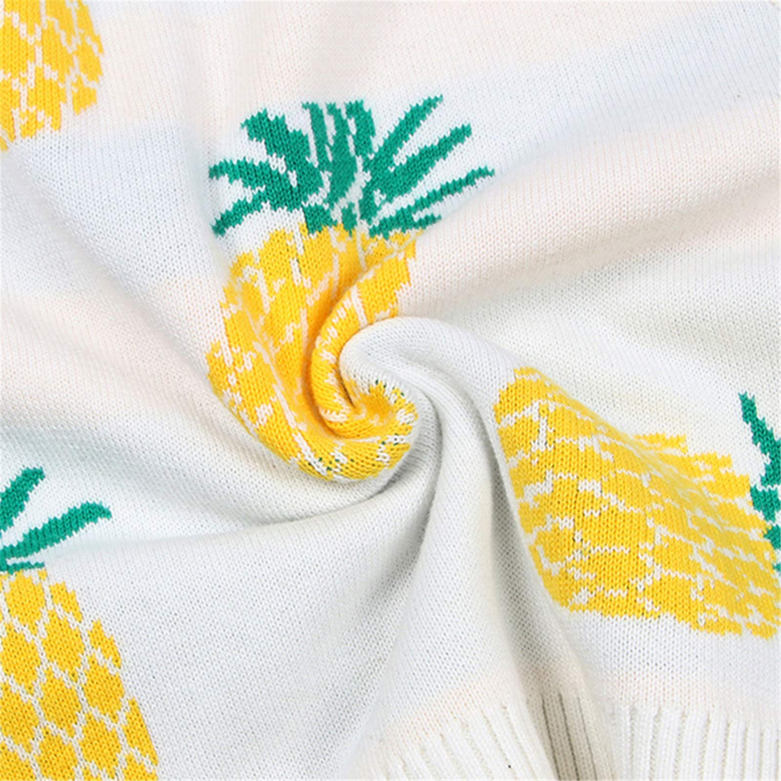 **Pineapple Print Girls Cardigan - Spring Toddler Sweater, Single Breasted Kids Clothing for School & Playtime**
