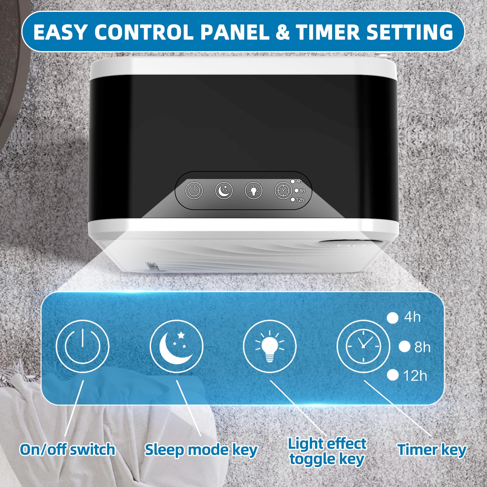 **980 Sq.Ft Dehumidifier for Home & Basement - 118 Oz Capacity, Digital Humidity Display, Auto Shut Off, Timer Setting & Drain Hose (White) - Perfect for Damp Spaces, Mold Prevention & Air Quality Improvement**