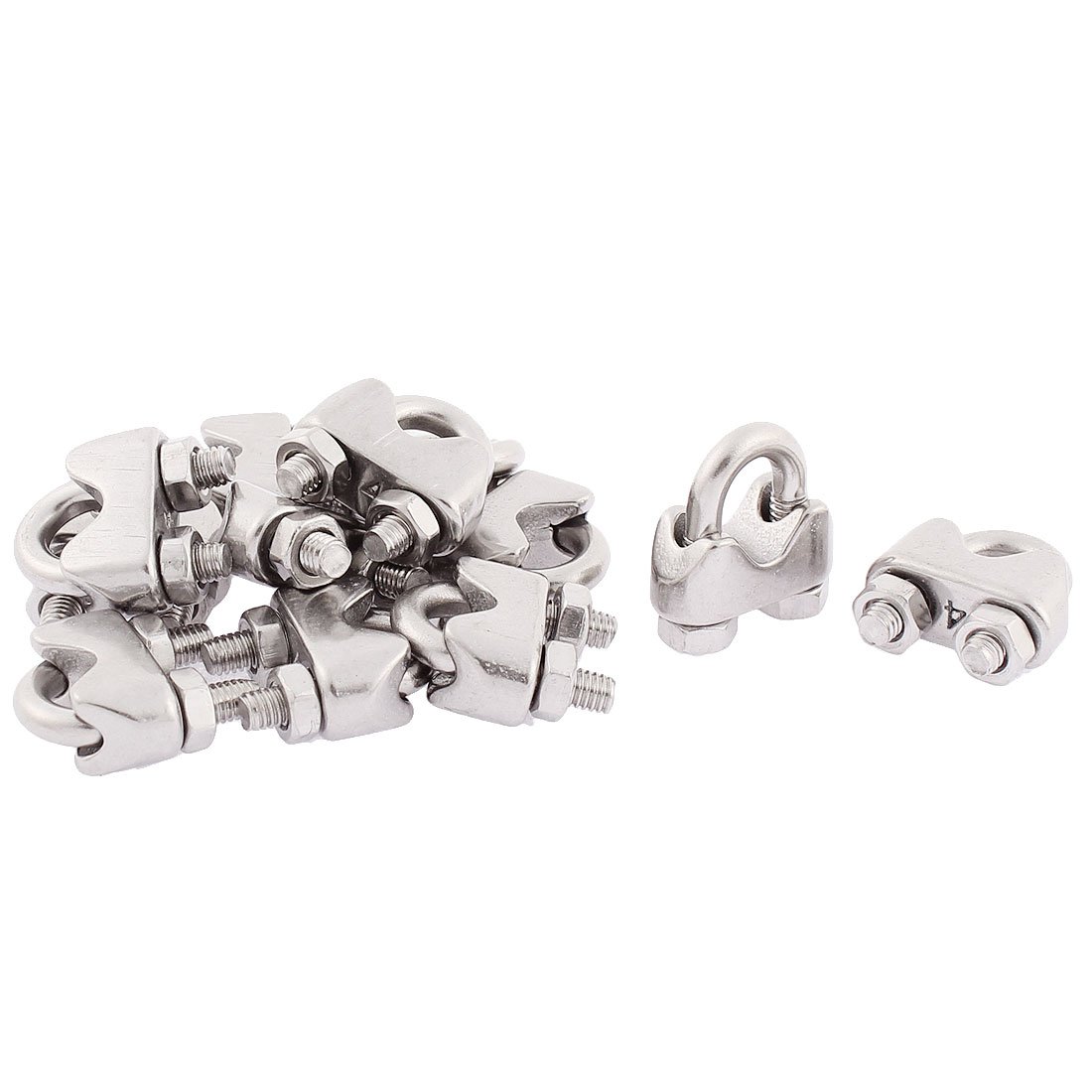 **Stainless Steel M4 Screw Chain & Rope Fittings - 12pcs Wire Rope U Bolt Saddle Clamps for Secure Mounting - Ideal for Marine, DIY, and Outdoor Applications**