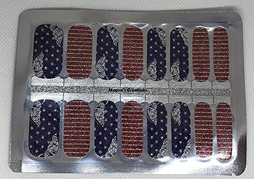 4th of July Stars & Stripes Nail Polish Wraps - Patriotic Nail Art Strips for Independence Day - Perfect for Parties, Festivals & Summer Celebrations