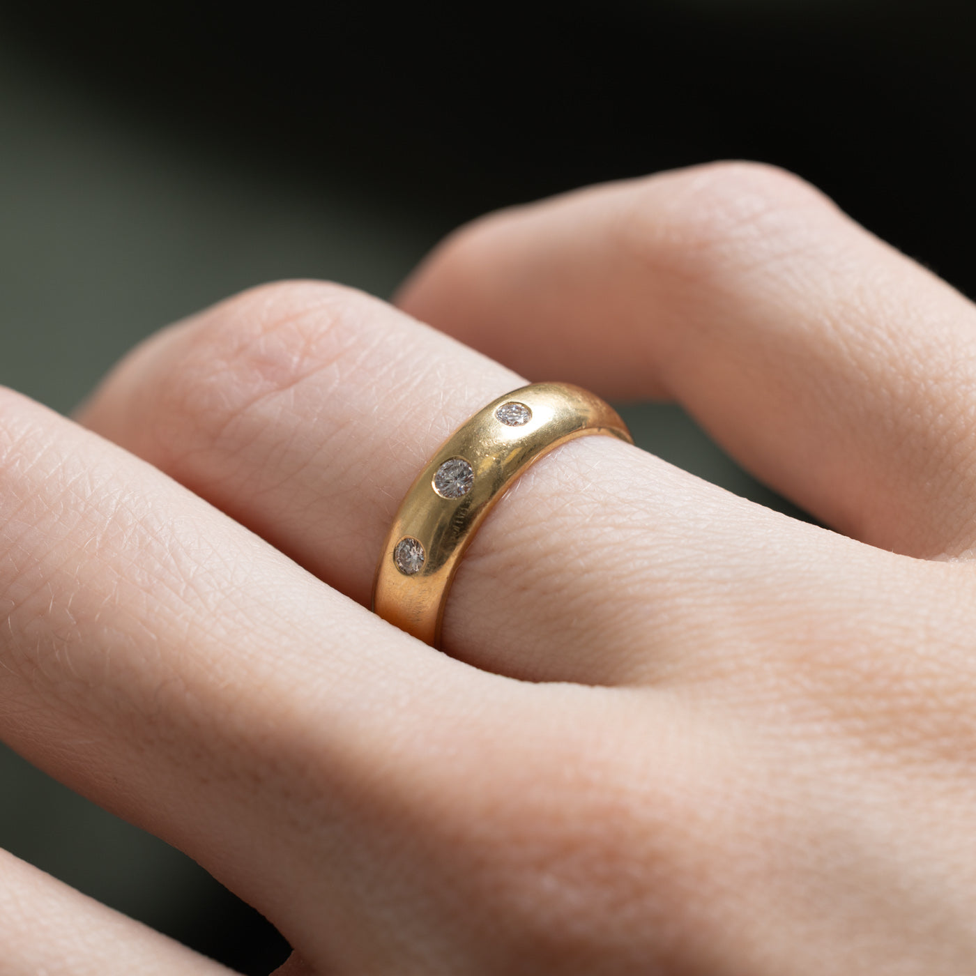 Three Stone Flush Set Diamond Band Ring - 0.15ctw Total Weight - Size 5.5 - Elegant Wedding Band, Anniversary Gift, or Everyday Jewelry for Women
