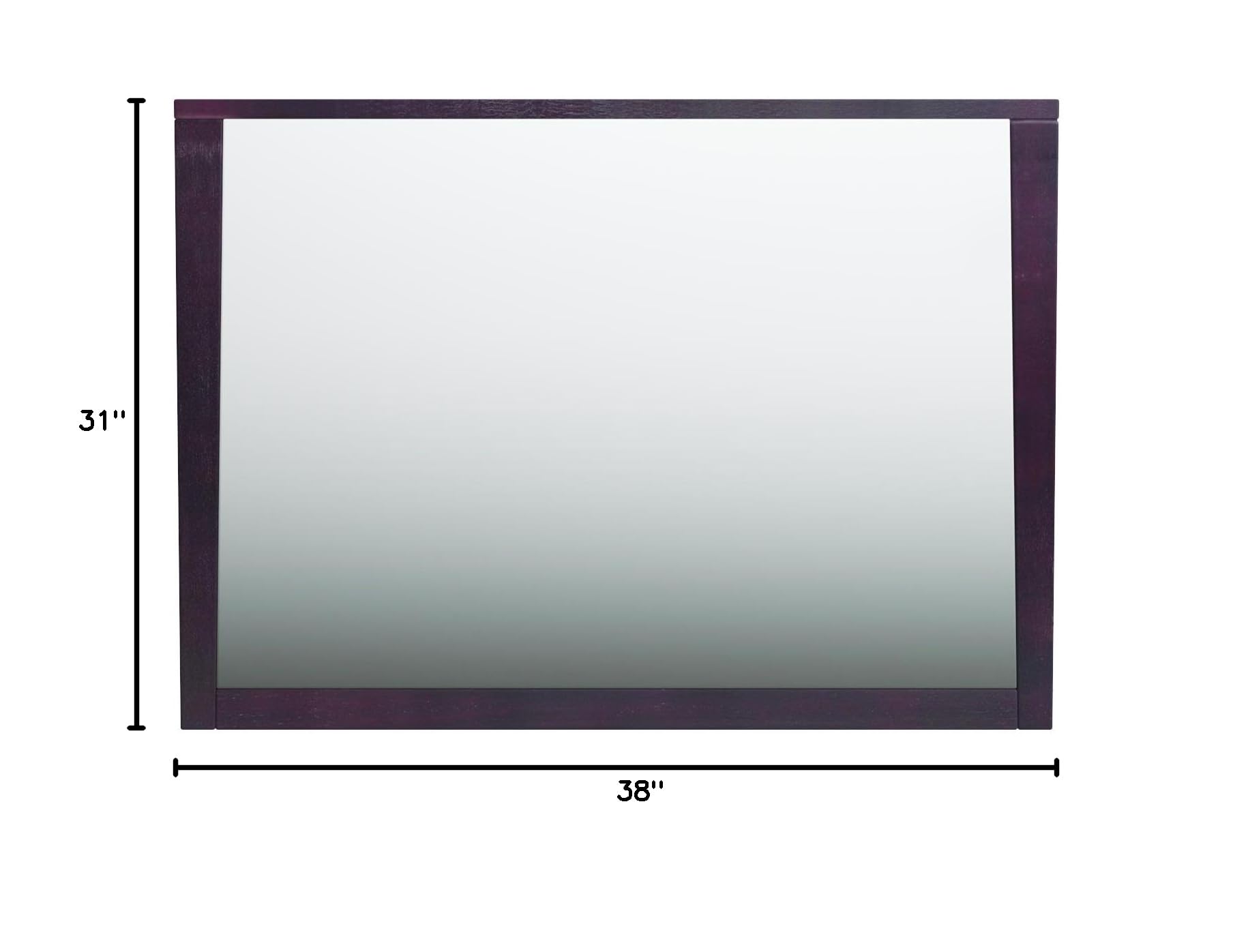 Modus Furniture NV2383LG Nevis Wide Espresso Mirror – Elegant Wall Mirror for Living Room, Bedroom, Entryway & Bathroom Decor