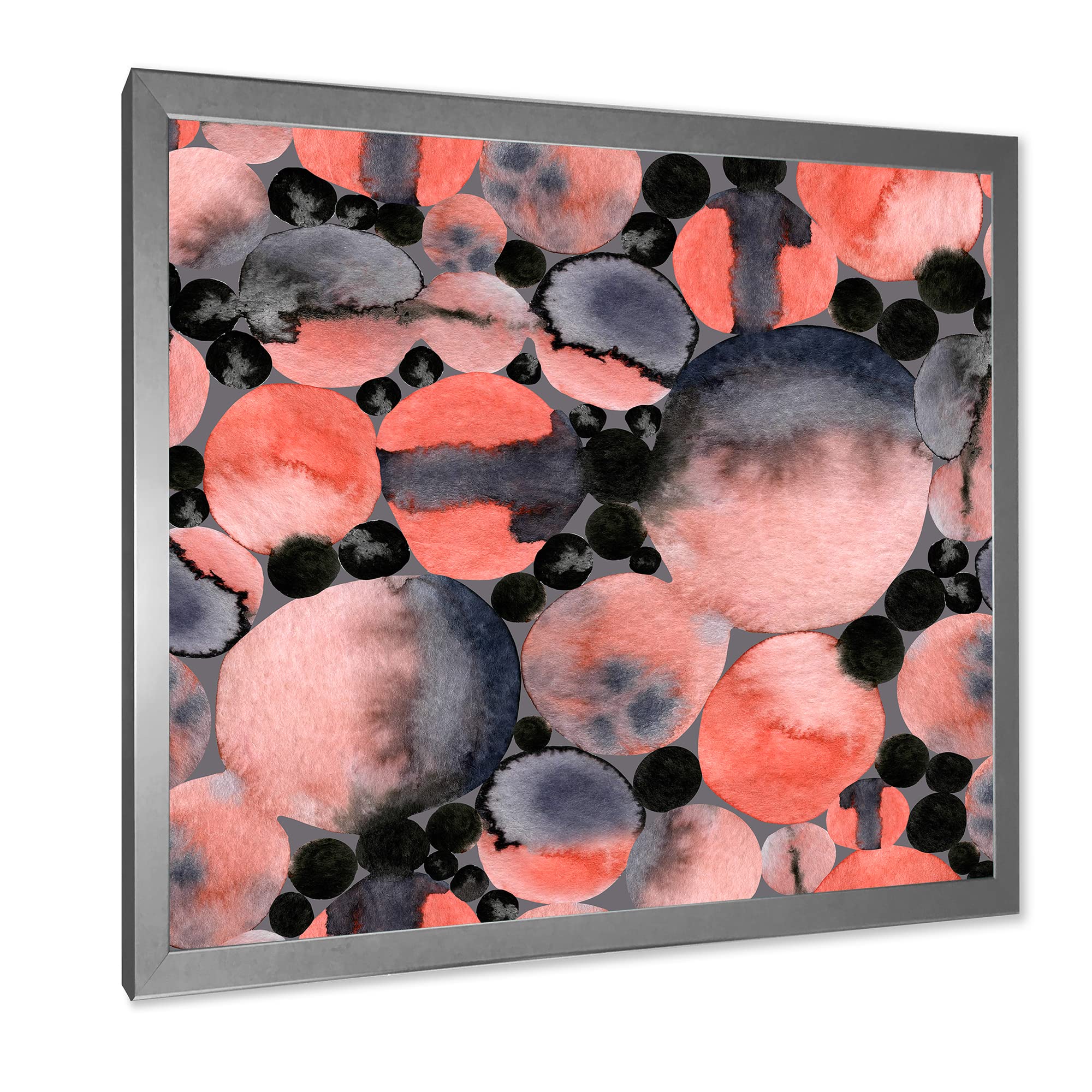 Abstract Geometric Polka Dots Modern Framed Wall Art - Contemporary Home Decor for Living Room, Bedroom & Office