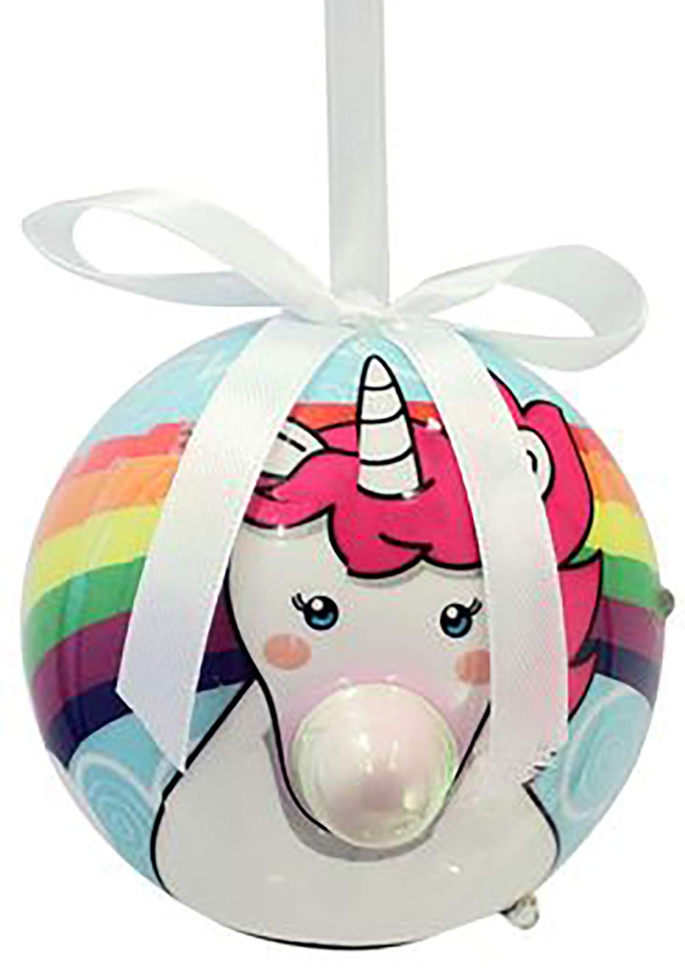 D&D Blinking Unicorn Christmas Ornament with Extra Batteries - Festive Light-Up Animal Decor for Holiday Tree, Gift Exchange & Christmas Party Decorations