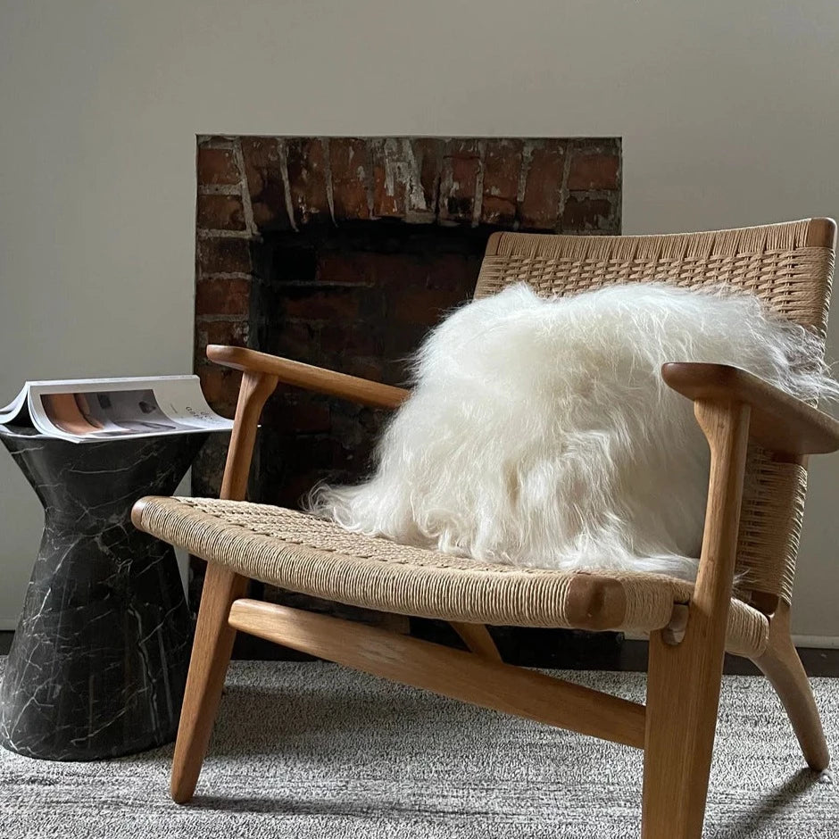 Luxury Long Hair Sheepskin Pillow - Soft & Hypoallergenic for Ultimate Comfort - Perfect for Bed, Sofa, Nursery, and Home Decor
