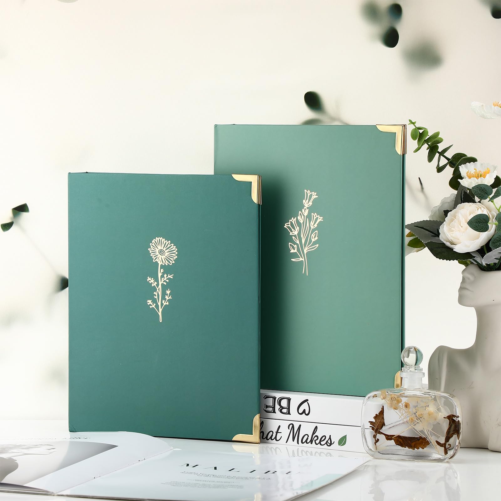 6-Pack Sage Green 1 Inch 3-Ring Binders for Letter Size 8.5
