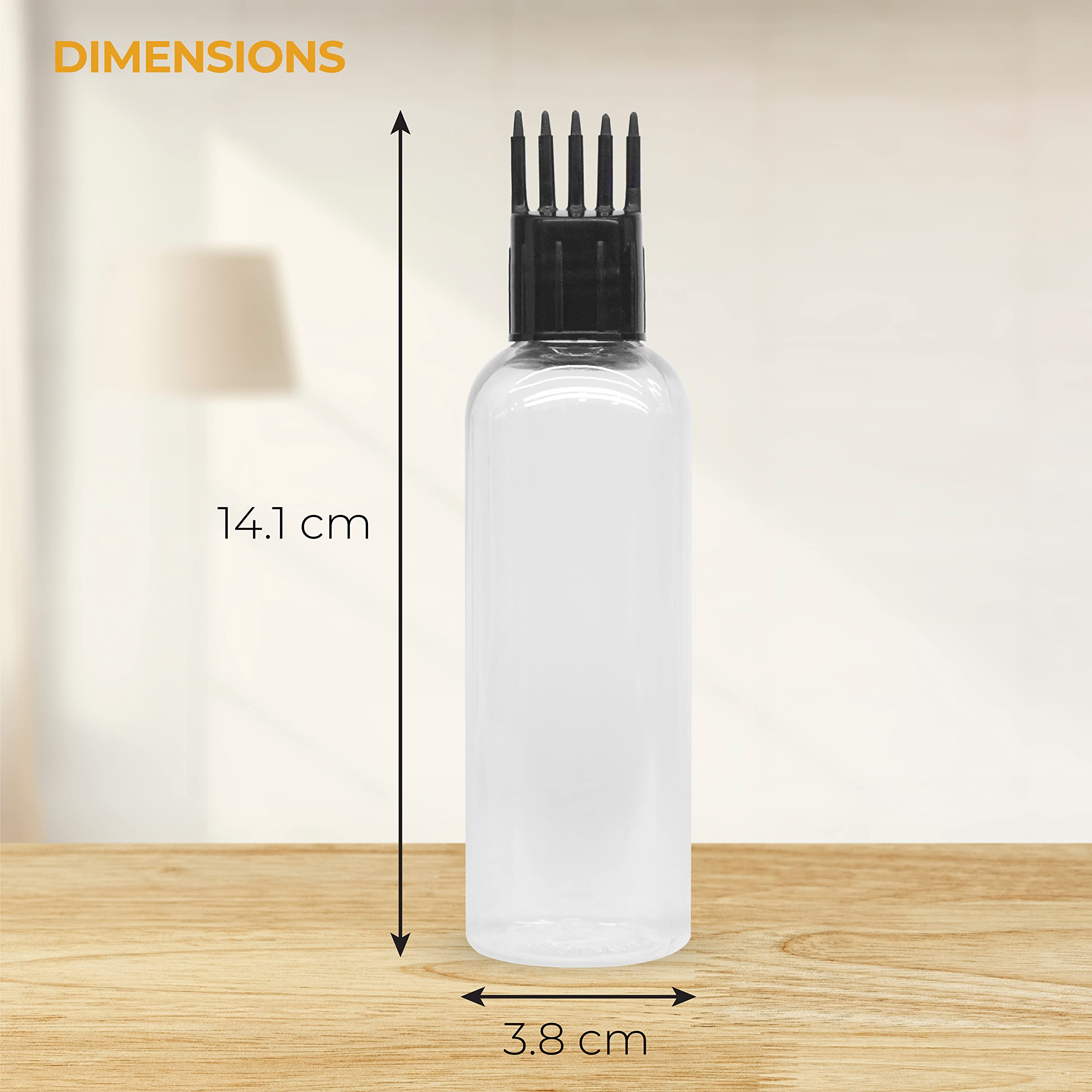 Refillable 100ml Empty Hair Root Comb Applicator Bottle for Hair Oil, Shampoo & Medicine - Pack of 6 | Perfect for Salon, Home Hair Care & Travel Use