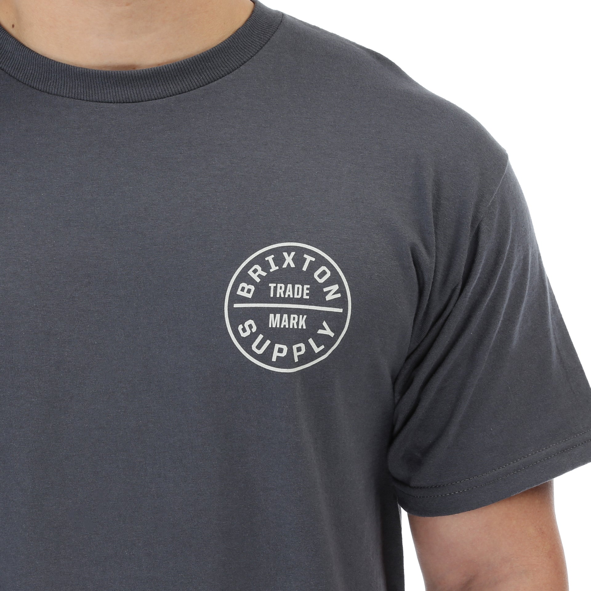 Brixton Oath II Standard Tee - Premium Cotton Men's T-Shirt in Charcoal | Casual Wear & Street Style Outfits