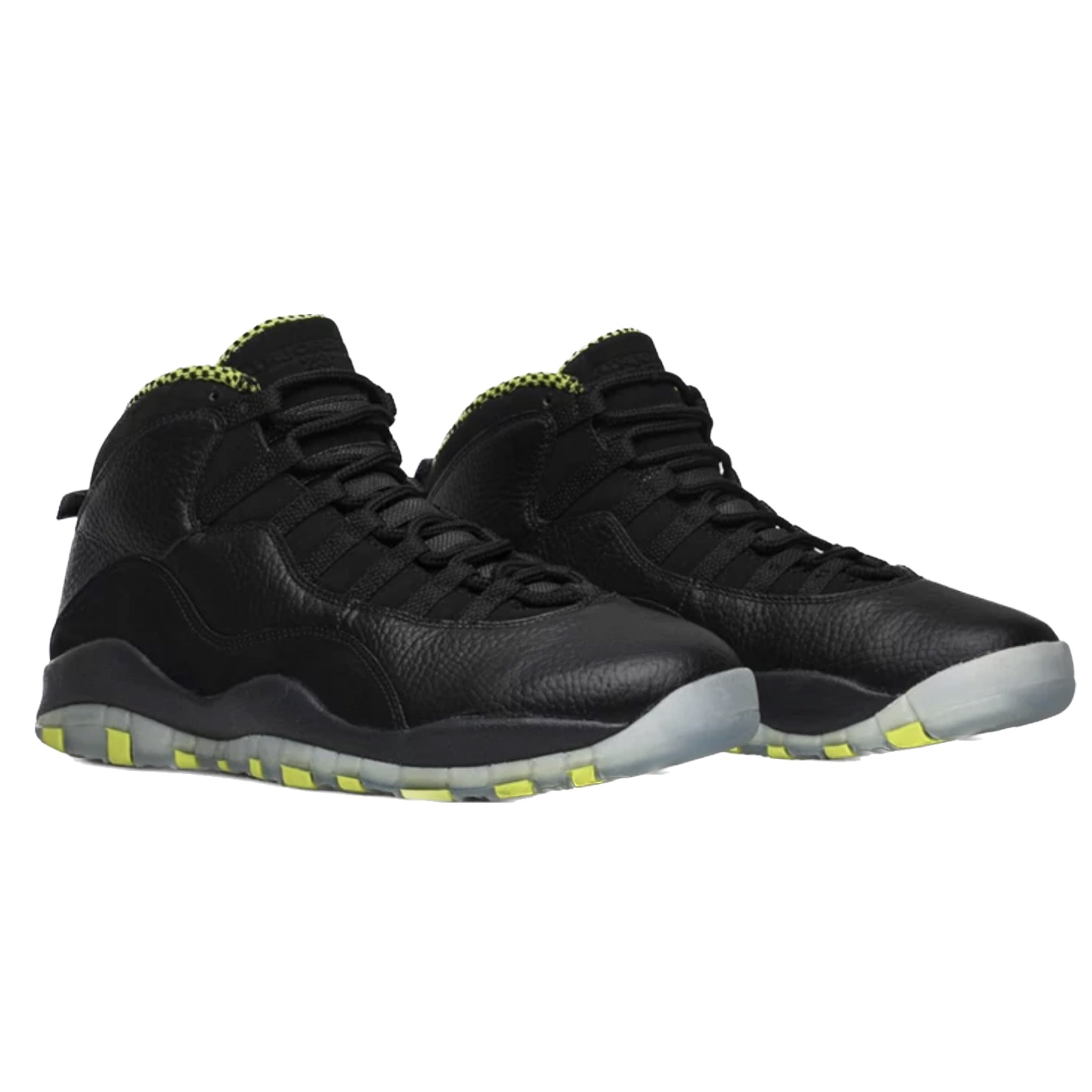 Air Jordan 10 Retro Sneakers - Venom Green, Black, Cool Grey & Anthracite Colorway | Men's Basketball Shoes for Streetwear & Casual Wear