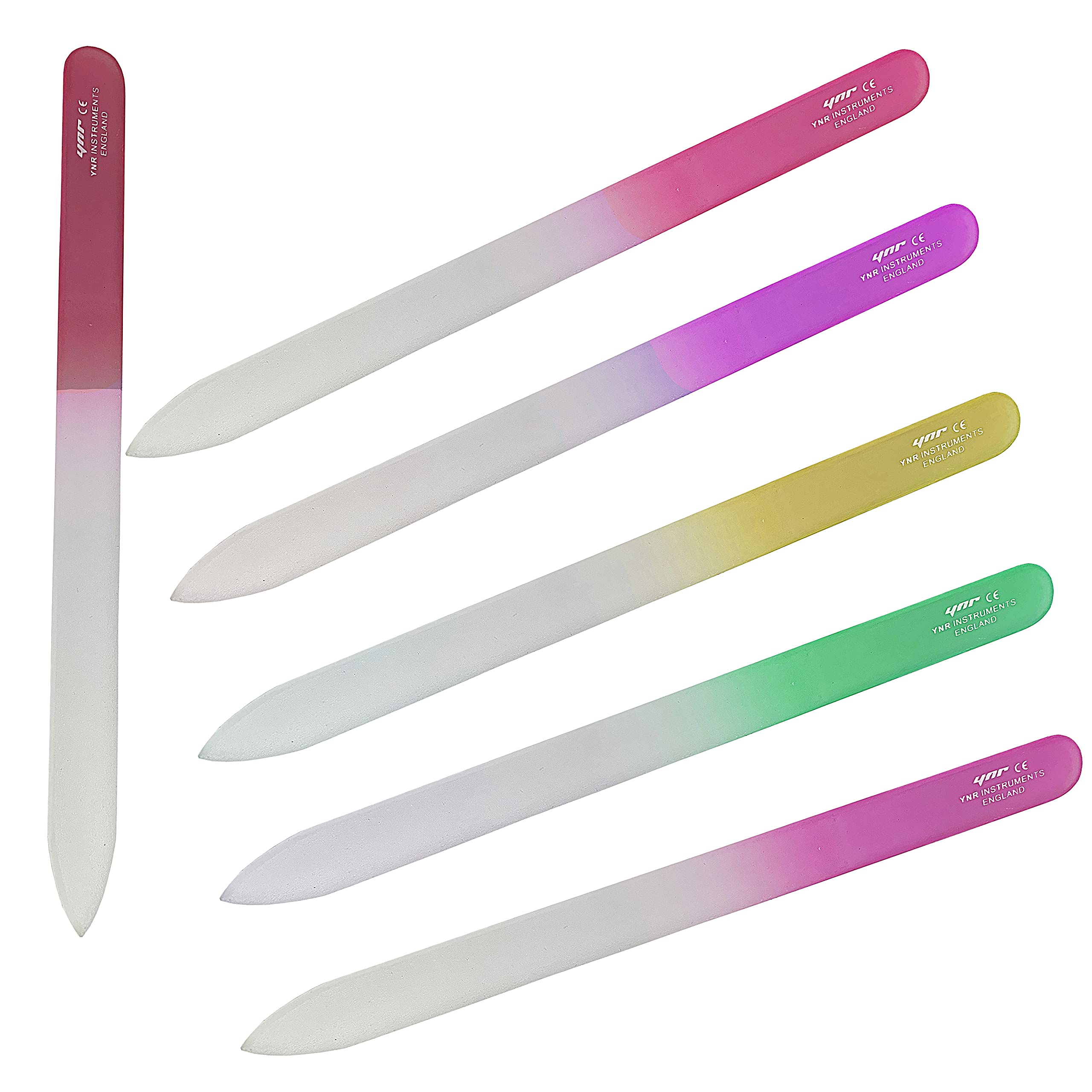 Premium YNR Glass Nail File Set - Professional Manicure & Pedicure Kit for Strong, Smooth Nails - Perfect for Home Salon, Travel & Gift Giving