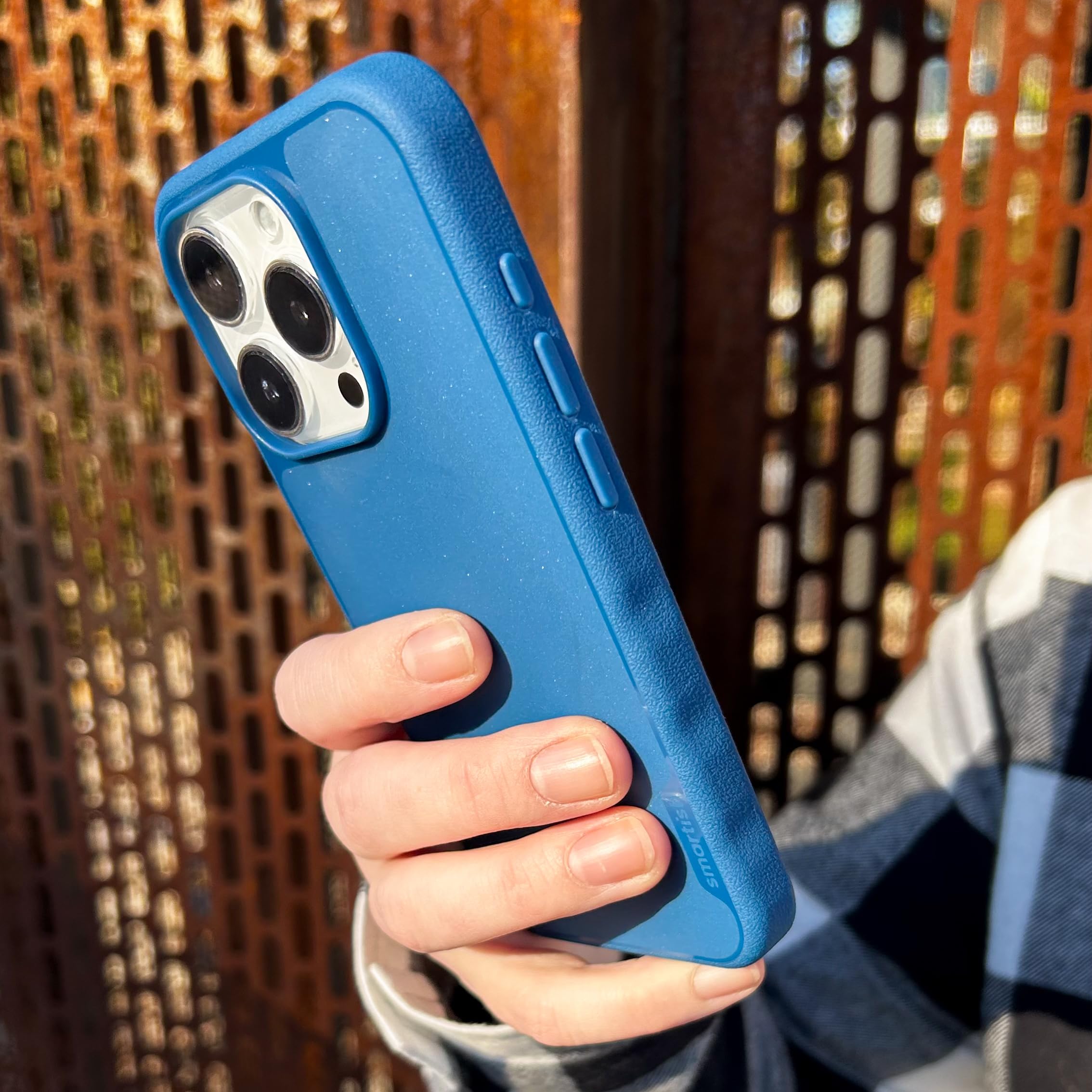 Smartish iPhone 15 Pro Magnetic Case - Slim Protective Cover with MagSafe Compatibility & Microfiber Lining | Gripmunk Design for Secure Hold | Perfect for Daily Use, Travel & Outdoor Activities - Blues on The Green