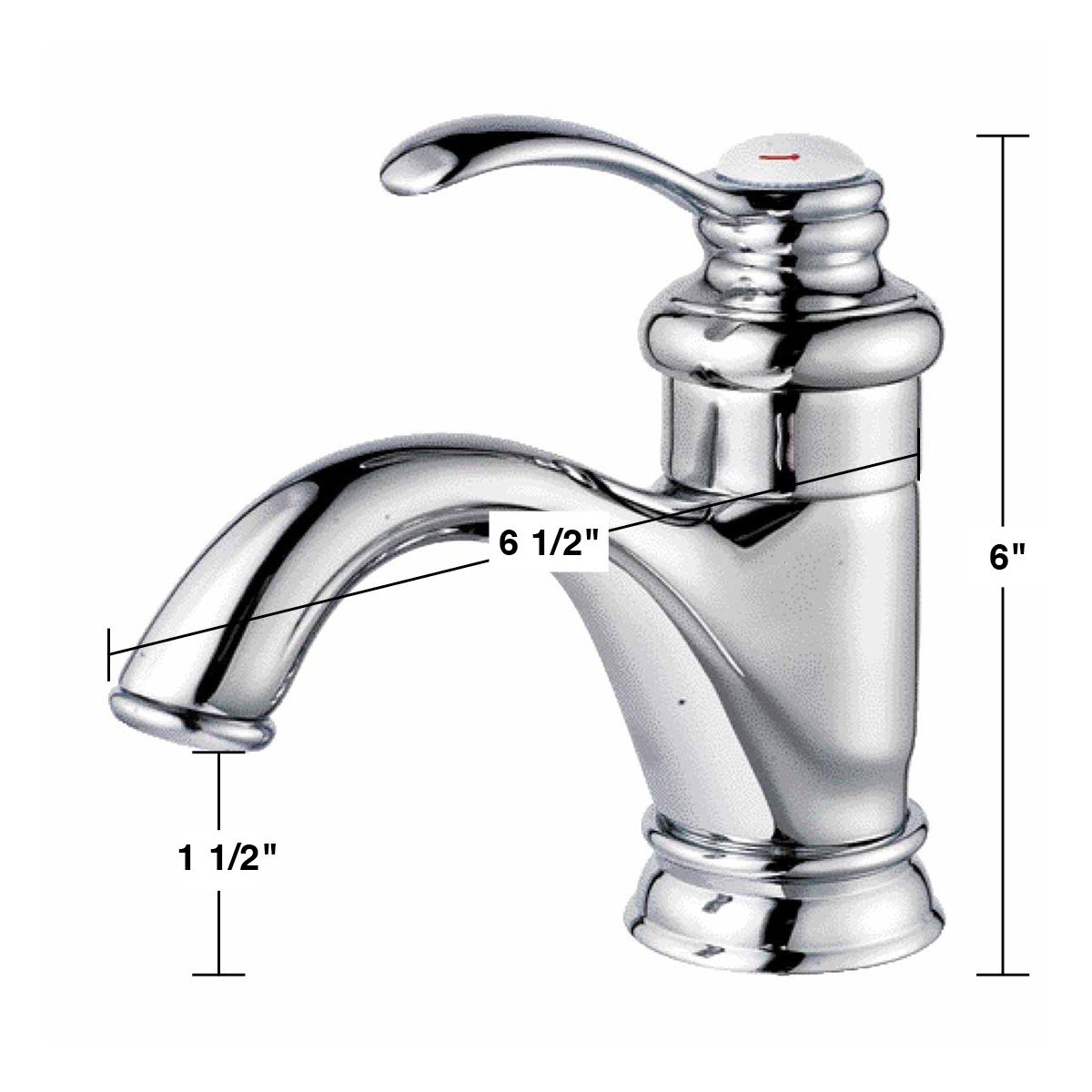Renovators Supply 6 Inch Cast Brass Bathroom Sink Faucet with Chrome Finish & Supply Lines - Perfect for Modern Bathroom Renovations and Home Upgrades
