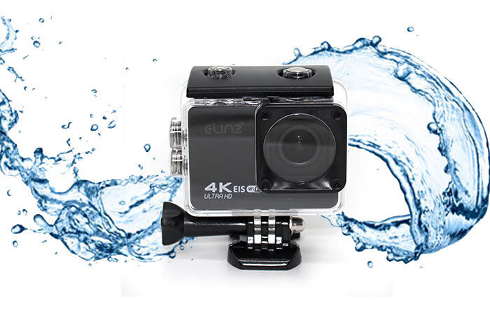Elinz 4K HD Sports Action Camera - 4K@60FPS, 170° Wide Angle, Waterproof, WiFi, Sony Sensor, 1080P for Adventure, Surfing, Skiing & Vlogging