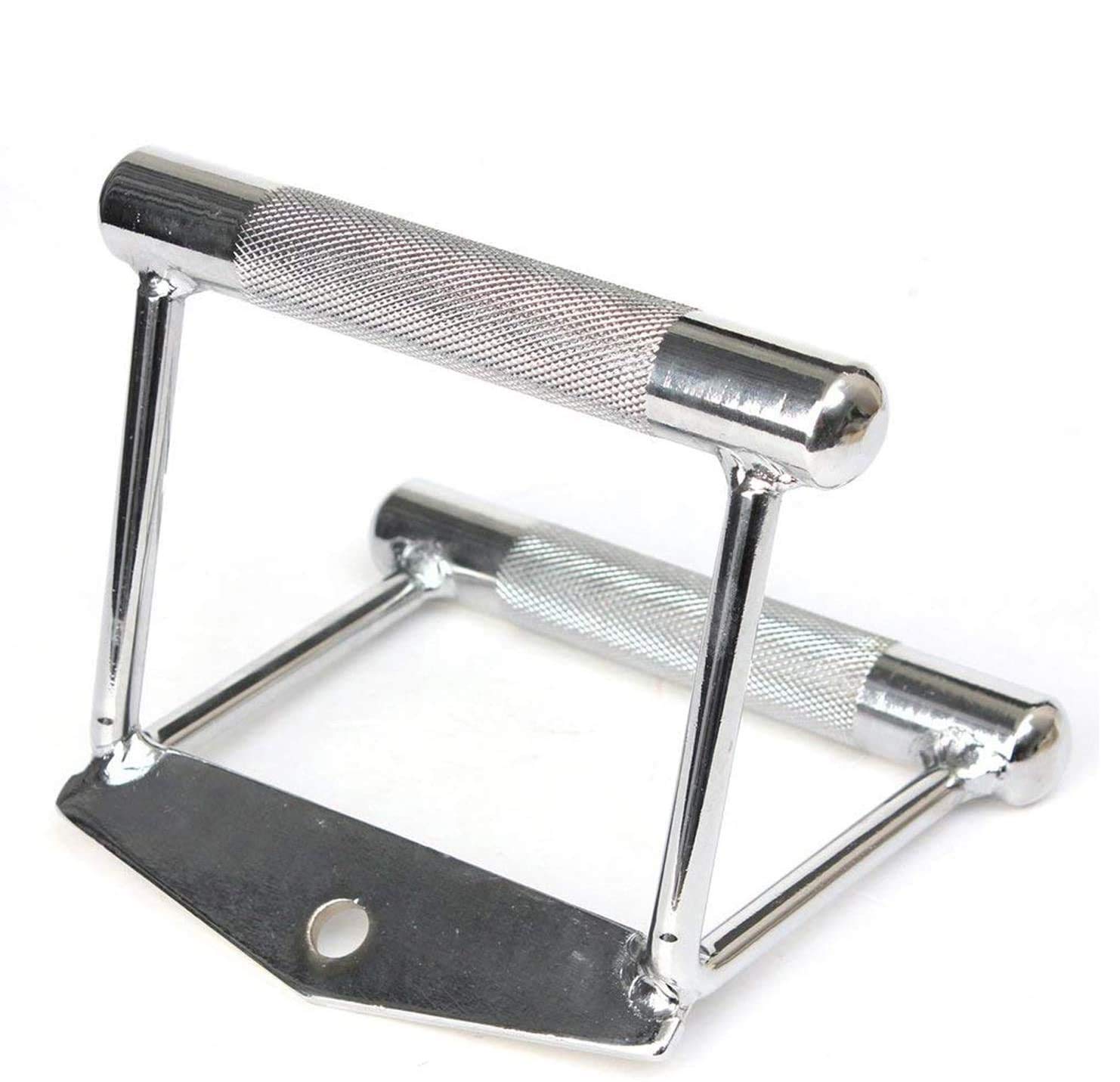 Fitness Maniac USA Home Gym Cable Attachment Handle - Chrome Press Down Pull Down Strength Training Equipment for Home Workouts | Perfect for Lat Pulldown, Triceps, and Back Exercises