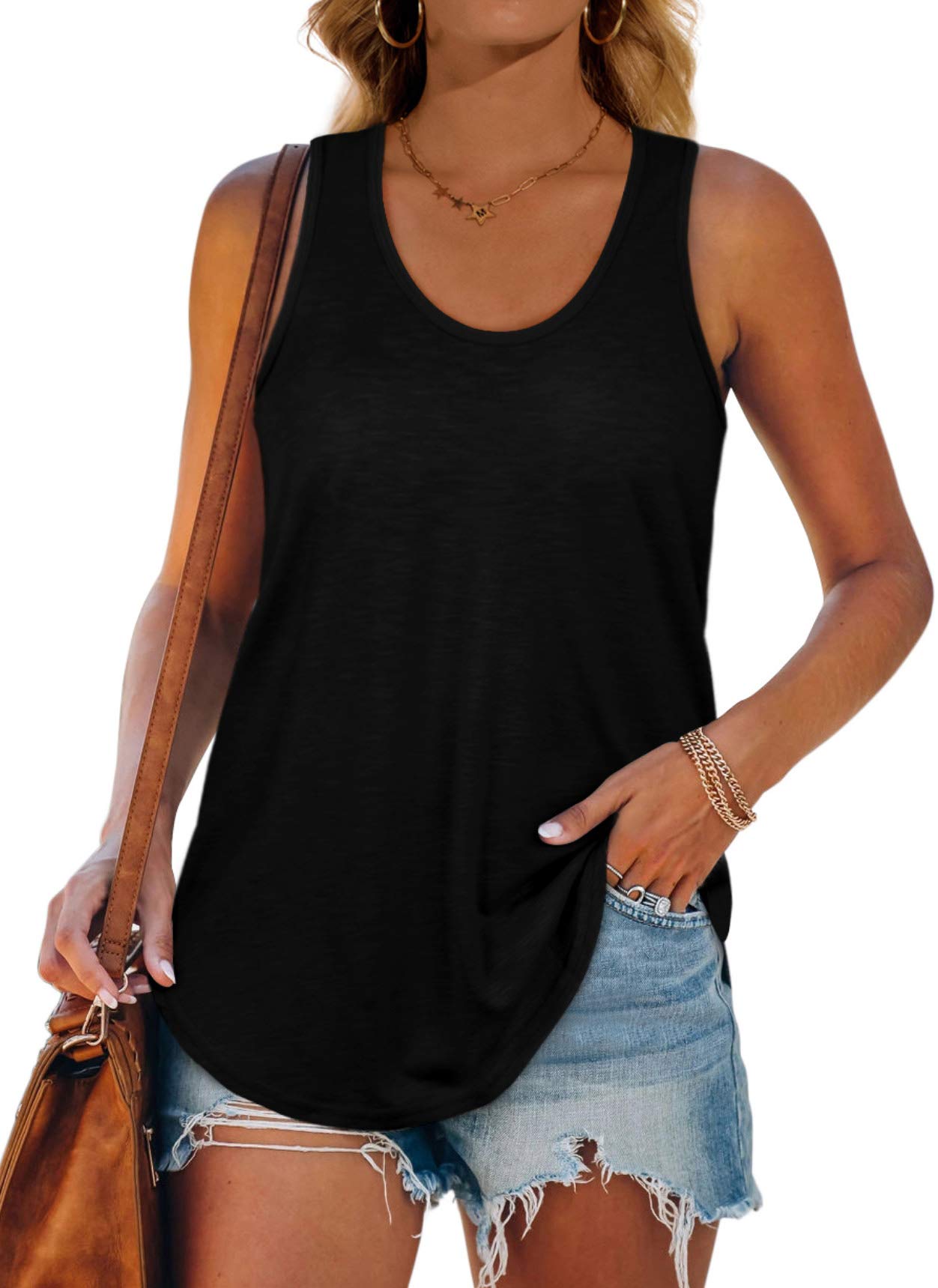 Women's Racerback Tank Tops - Loose Fit Summer Shirts for Casual Wear, Gym, Yoga & Beach Outfits