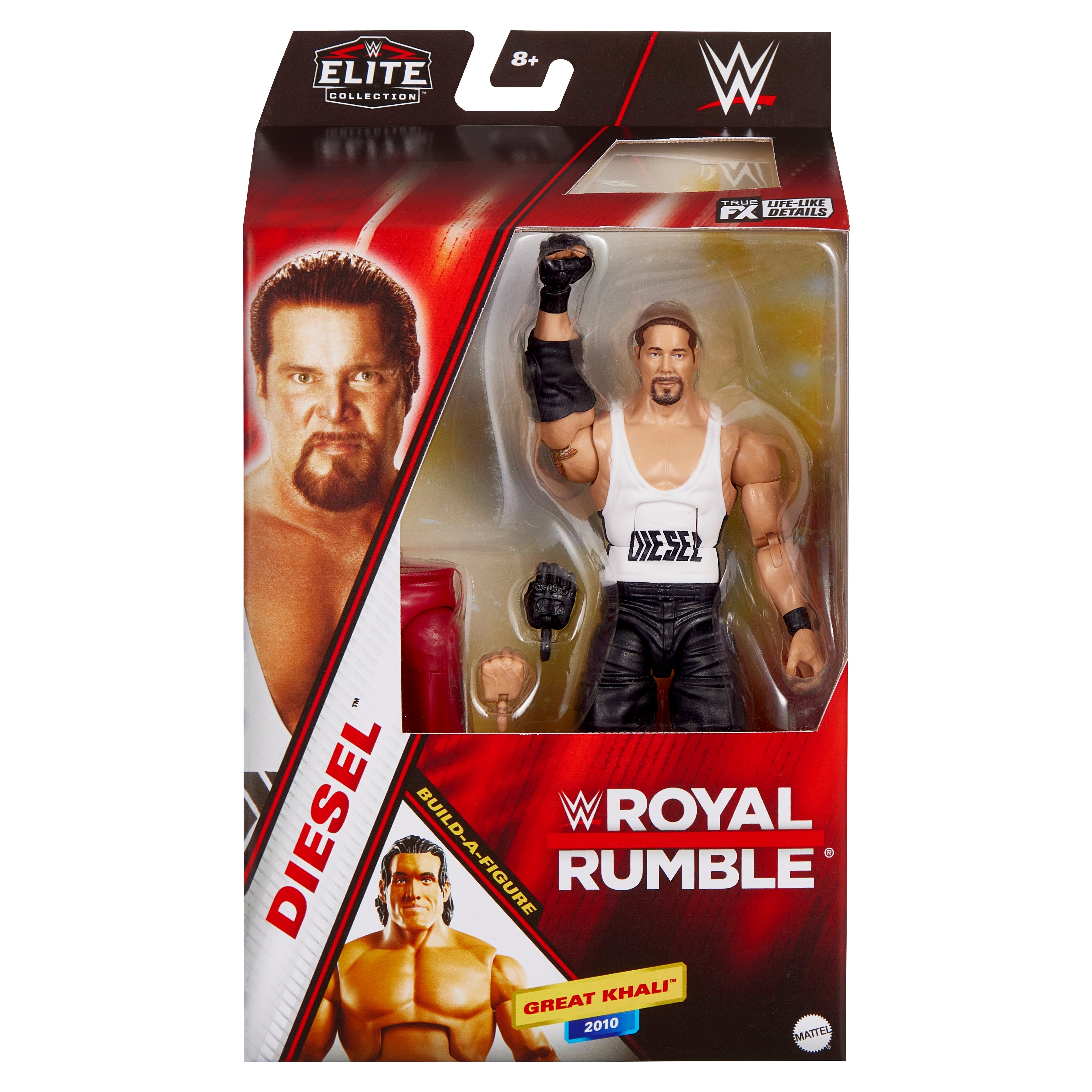 WWE Royal Rumble Elite Collection Diesel Action Figure with Great Khali BAF - Collectible Wrestling Toys for Fans, Gifts & Display