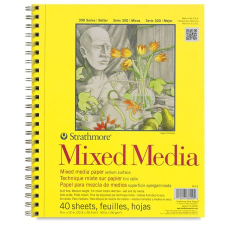300 Series Mixed Media Art Paper - Premium Quality for Watercolor, Acrylic & Ink - Perfect for Artists, Sketching & Craft Projects
