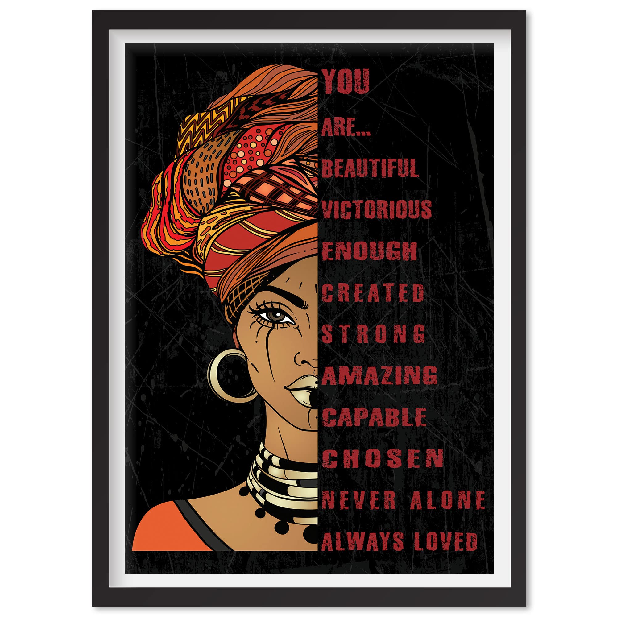 LUUSHOME African American Black Women Pride Wall Art - Inspirational Prints & Posters for Living Room, Bedroom, Office - Unique Gift for Women & Girls - Motivational Home Decor for Black History Month & Daily Encouragement