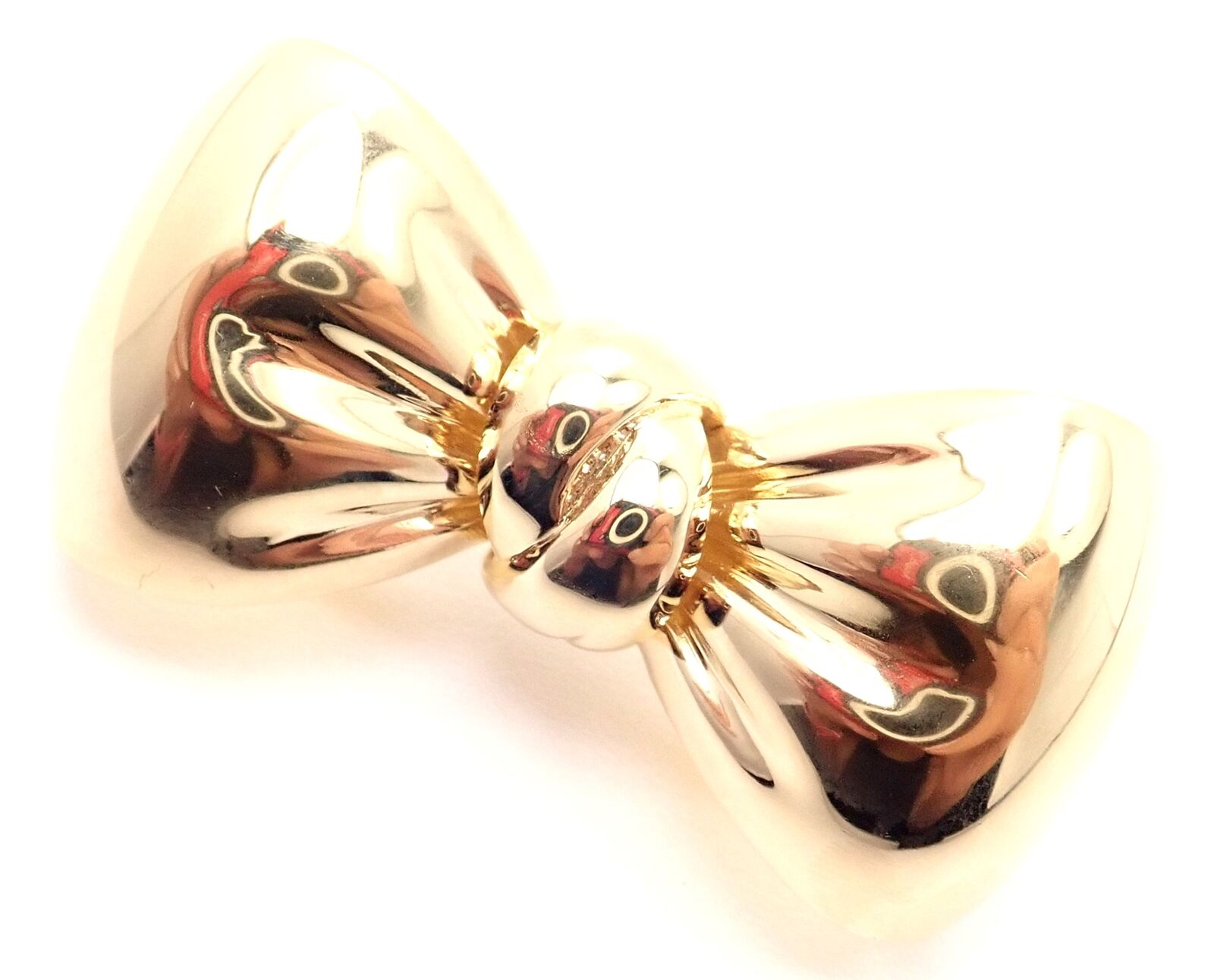 Authentic Van Cleef & Arpels 18k Yellow Gold Bow Pin Brooch - Vintage Luxury Jewelry for Women, Perfect for Weddings & Special Occasions