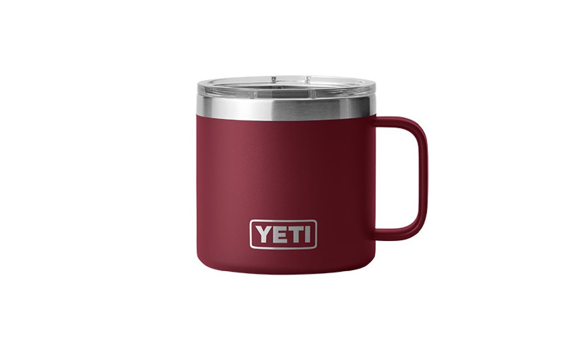 Yeti Rambler 14 Oz Stainless Steel Vacuum Insulated Mug - MS Harvest Red | Keeps Drinks Hot/Cold for Hours | Perfect for Camping, Office & Outdoor Adventures