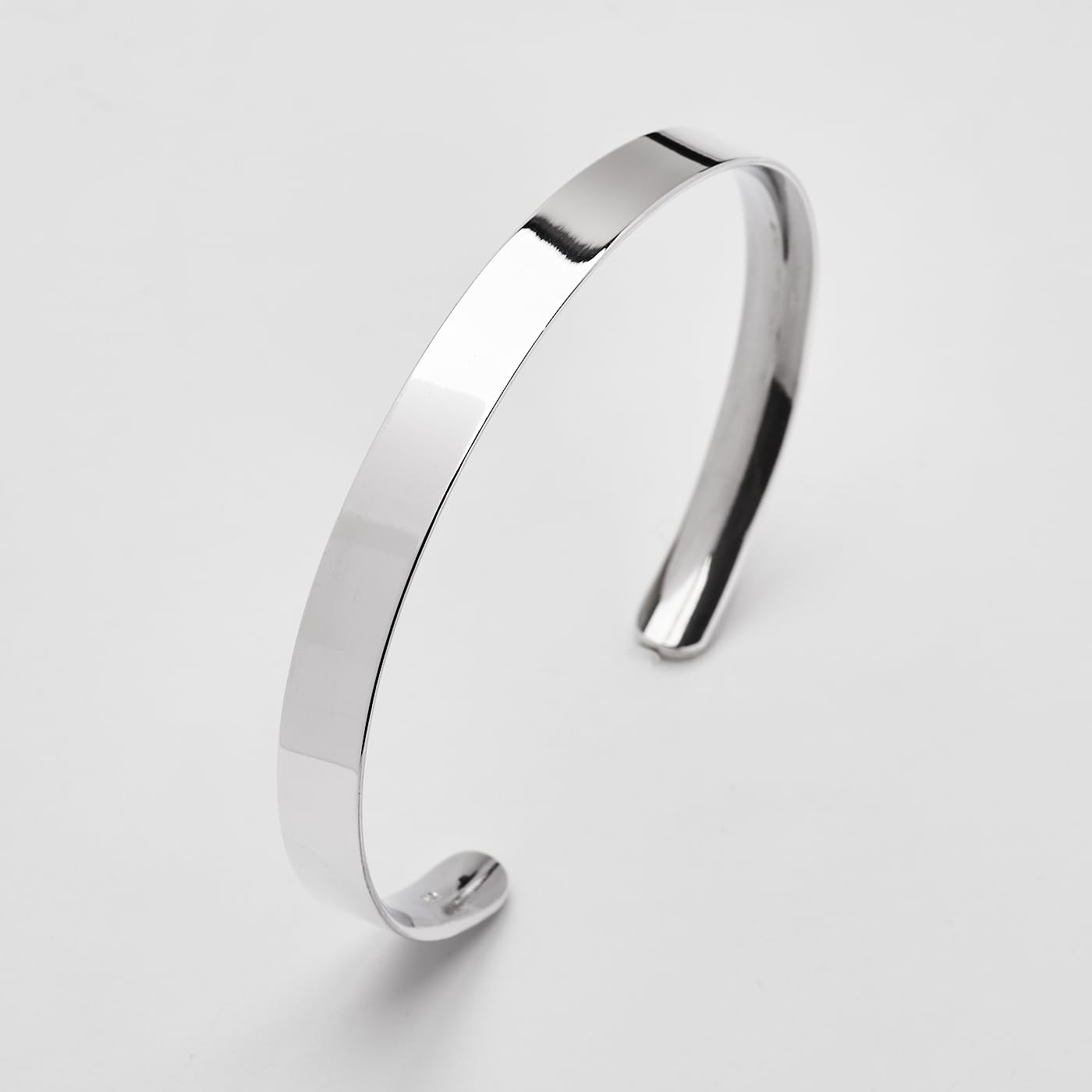 Treasure Bay Men's 925 Sterling Silver Bangle Bracelet - Solid Silver Cuff for Men - Perfect for Gifts, Weddings & Everyday Wear