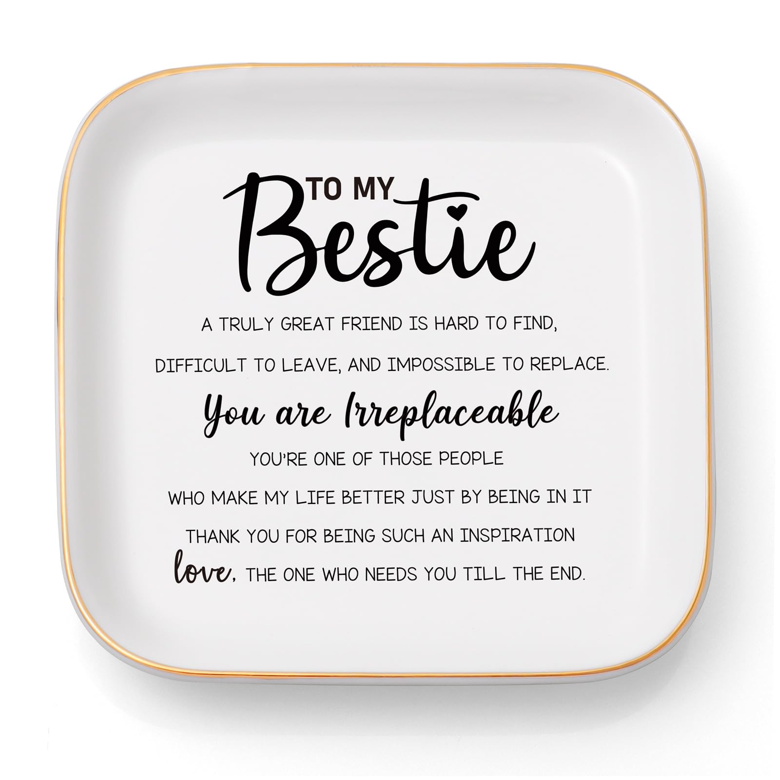 Best Friend Birthday Gifts - Elegant Jewelry Dish for Women | Thoughtful Friendship & Bestie Gifts | Valentine's Day Present for Her | Perfect for Jewelry Storage & Nightstand Decor