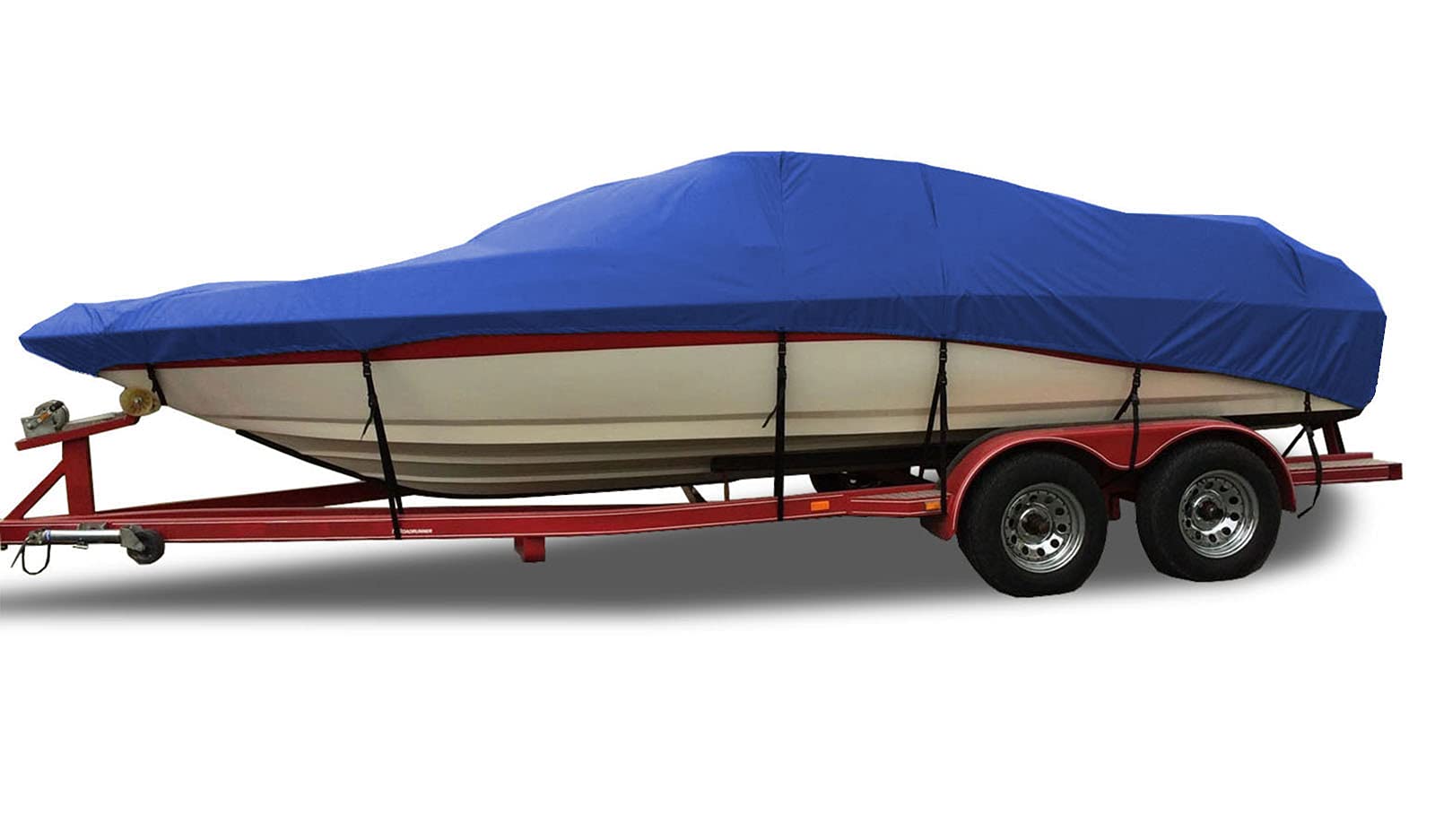 **HWOEK 210D Oxford Fabric Waterproof UV Resistant Boat Cover – Fits V-Hull, TRI-Hull, Pro-Style, Fishing & Bass Boats (20~22FT, 700x254cm, Blue) – Ideal for Outdoor Storage & Trailering**