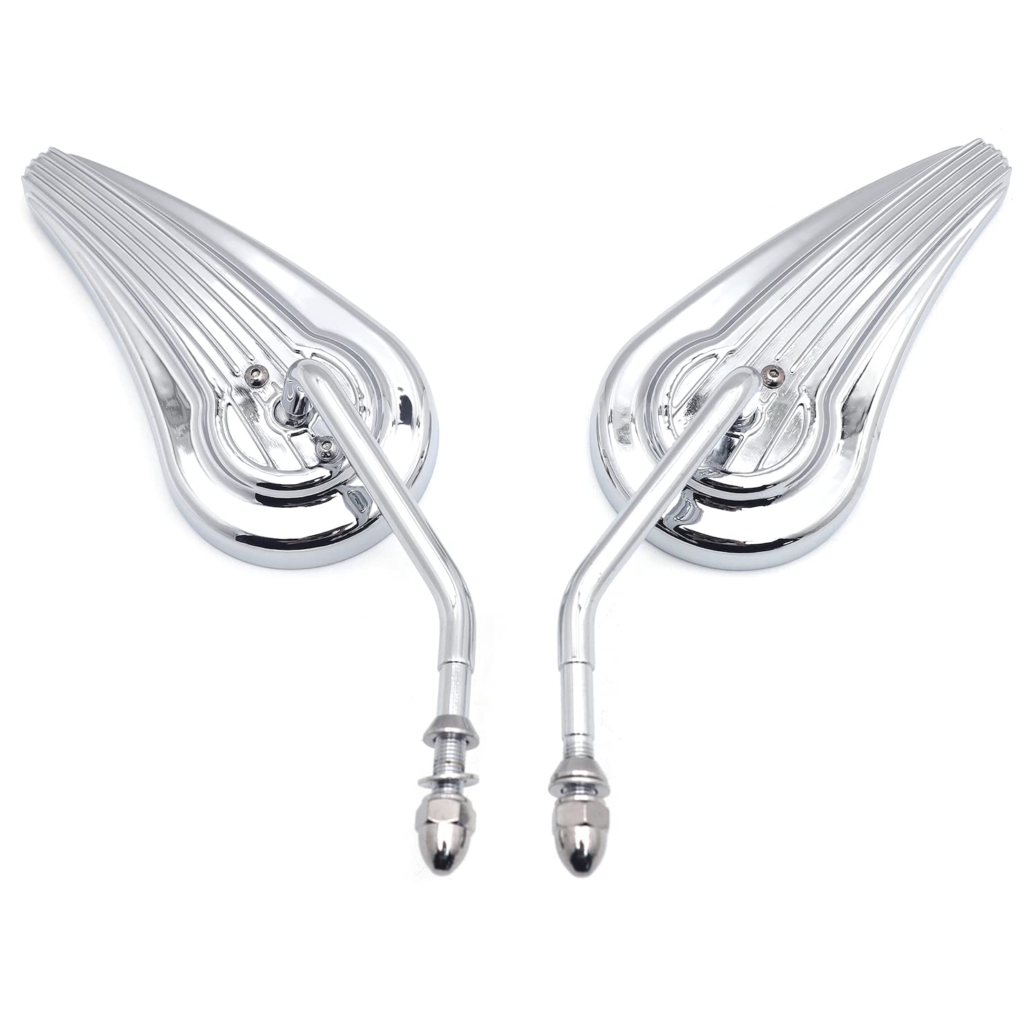 Custom Aluminum Mirrors for Harley Davidson Sportster Low Glide FXRS FXRT Softail - Chrome MT382-CT - Durable Aftermarket Replacement for Enhanced Style & Visibility (Perfect for Highway Cruising & Urban Riding)