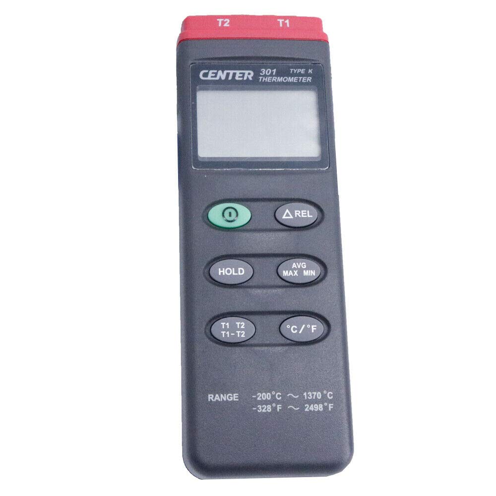 Dual Input K-Type Thermometer with PC Interface - CENTER-301 | Accurate Temperature Monitoring for Labs, HVAC & Industrial Use