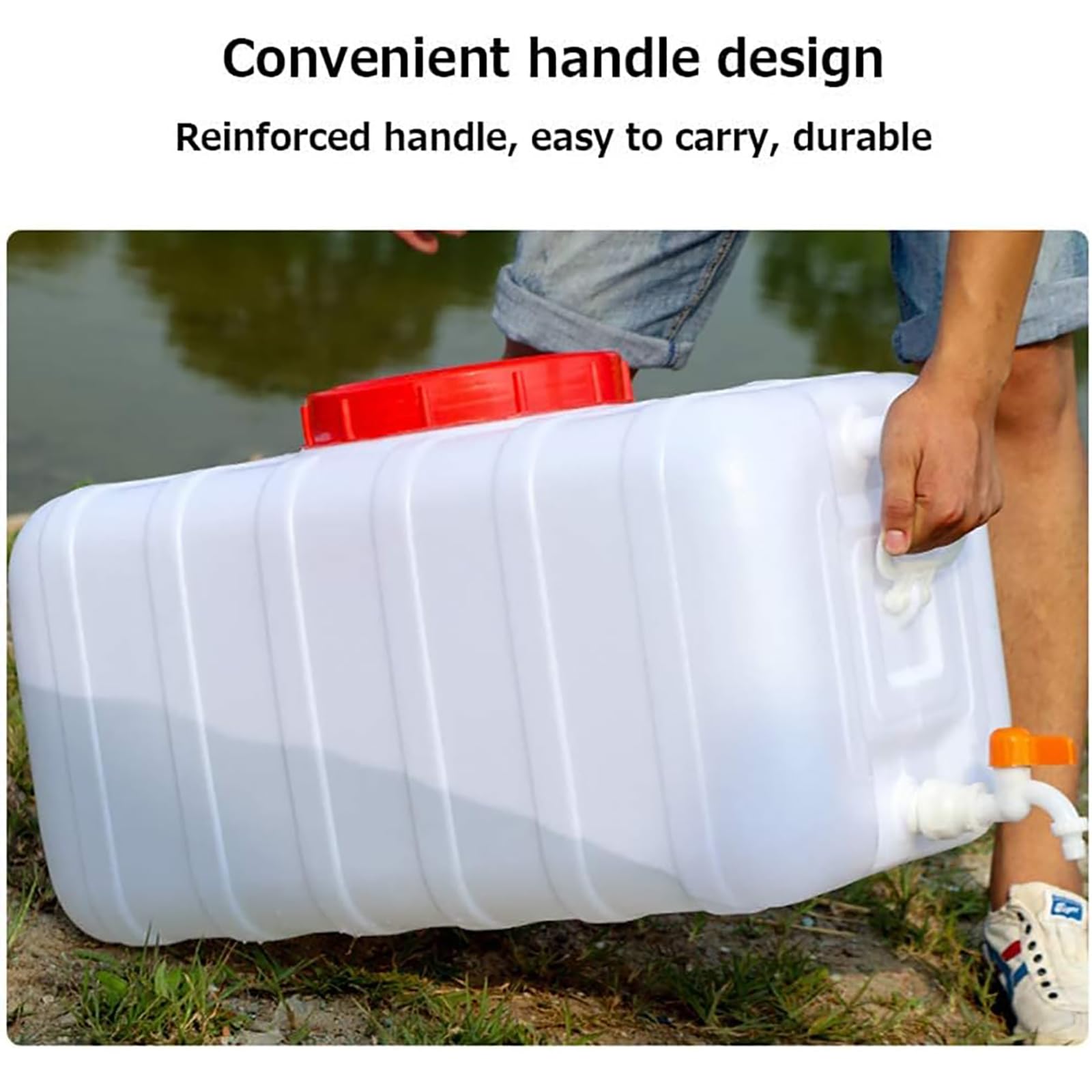 12 Gallon Water Storage Containers with Spigot - Large Capacity Portable Water Tank for Camping, Emergency Preparedness, RV Travel & Outdoor Adventures - Perfect for Household Use, Road Trips and Disaster Readiness