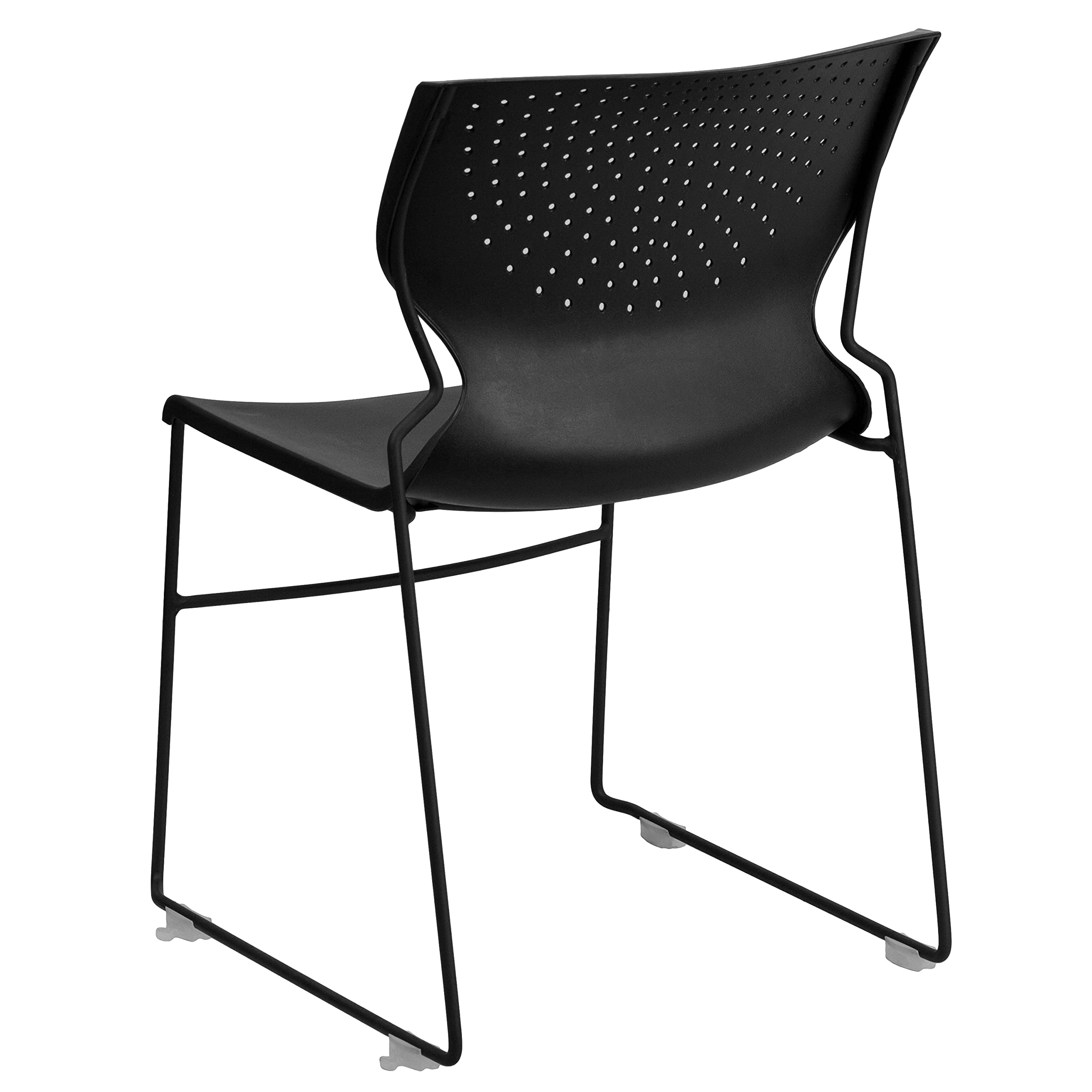 5-Pack Heavy Duty Black Stacking Chairs - 661 lb Capacity, Full Back Support & Durable Steel Frame - Perfect for Events, Banquets, Classrooms & Office Use