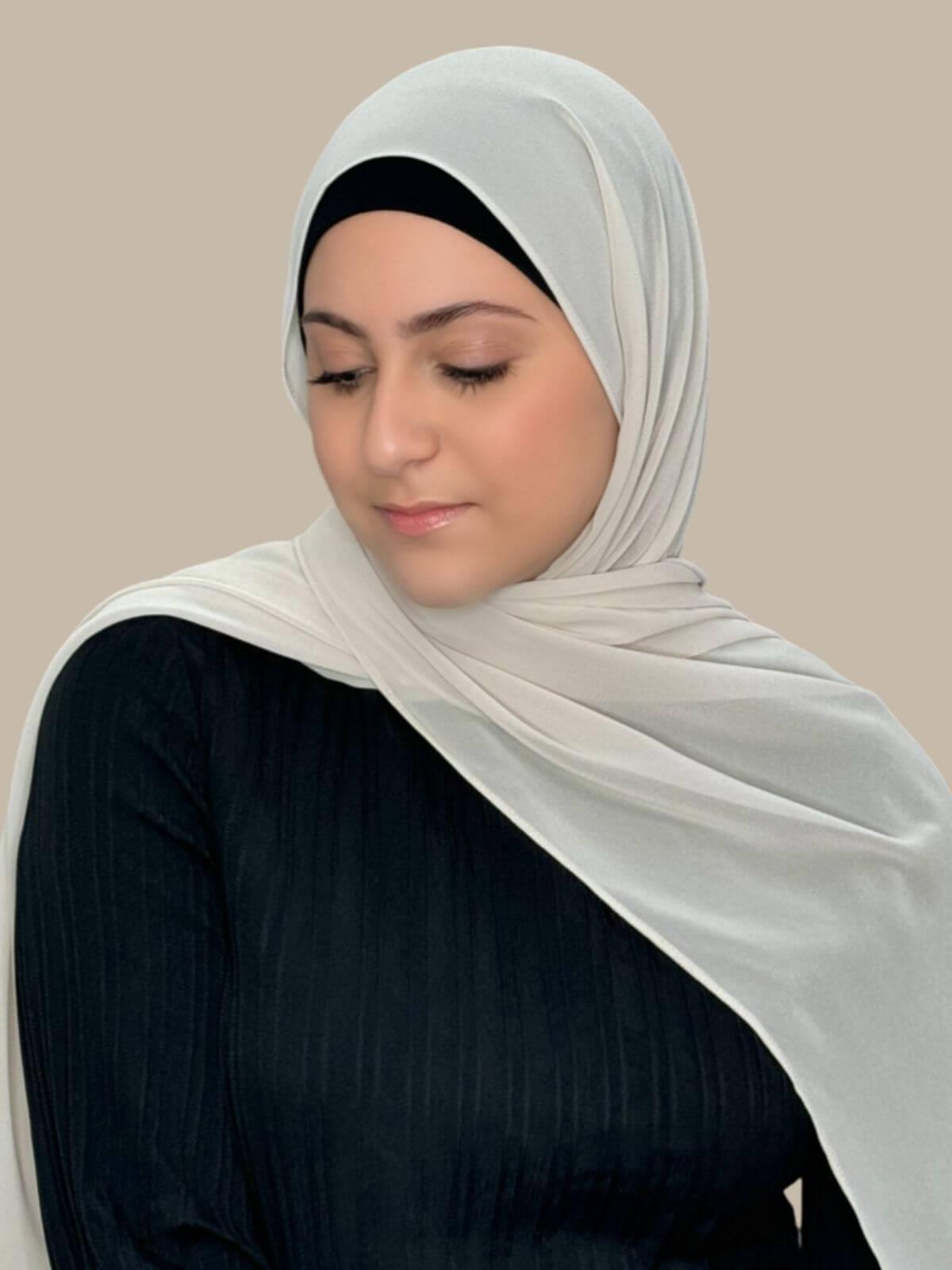 Luxury Chiffon Hijab for Women - Modish Girl Ancient Ivory Scarf - Perfect for Daily Wear, Prayer, and Special Occasions