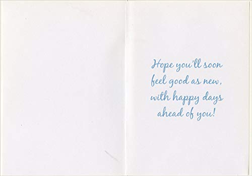 Elegant Get Well Soon Greeting Card with Balloons, Confetti & Yellow Border - Perfect for Hospital Recovery, Cheering Up Friends & Sending Warm Wishes