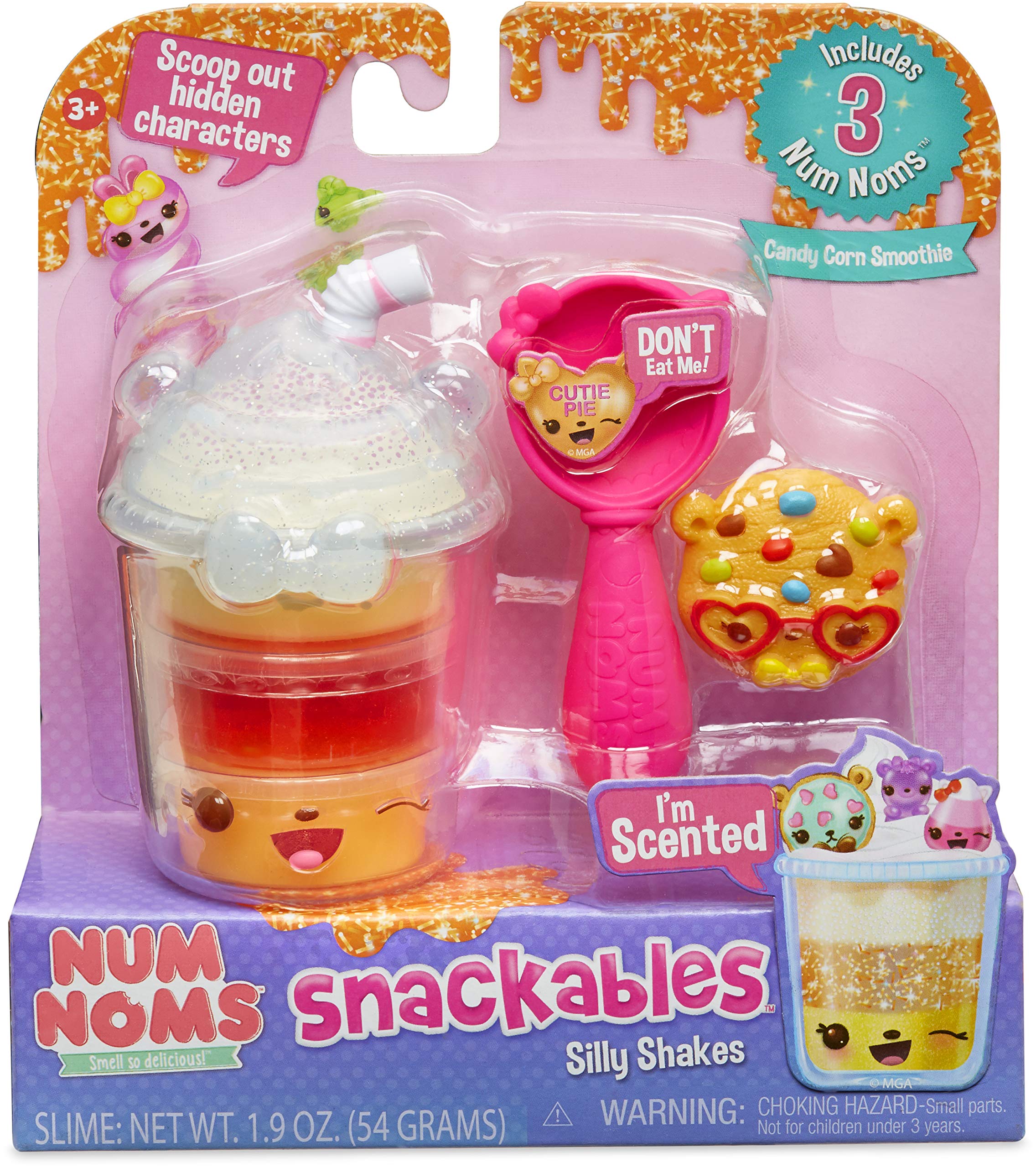 Num Noms Snackables Silly Shakes Candy Corn Smoothie - Fun Collectible Toy for Kids, Multicolor Snack Playset for Pretend Play & Party Favors