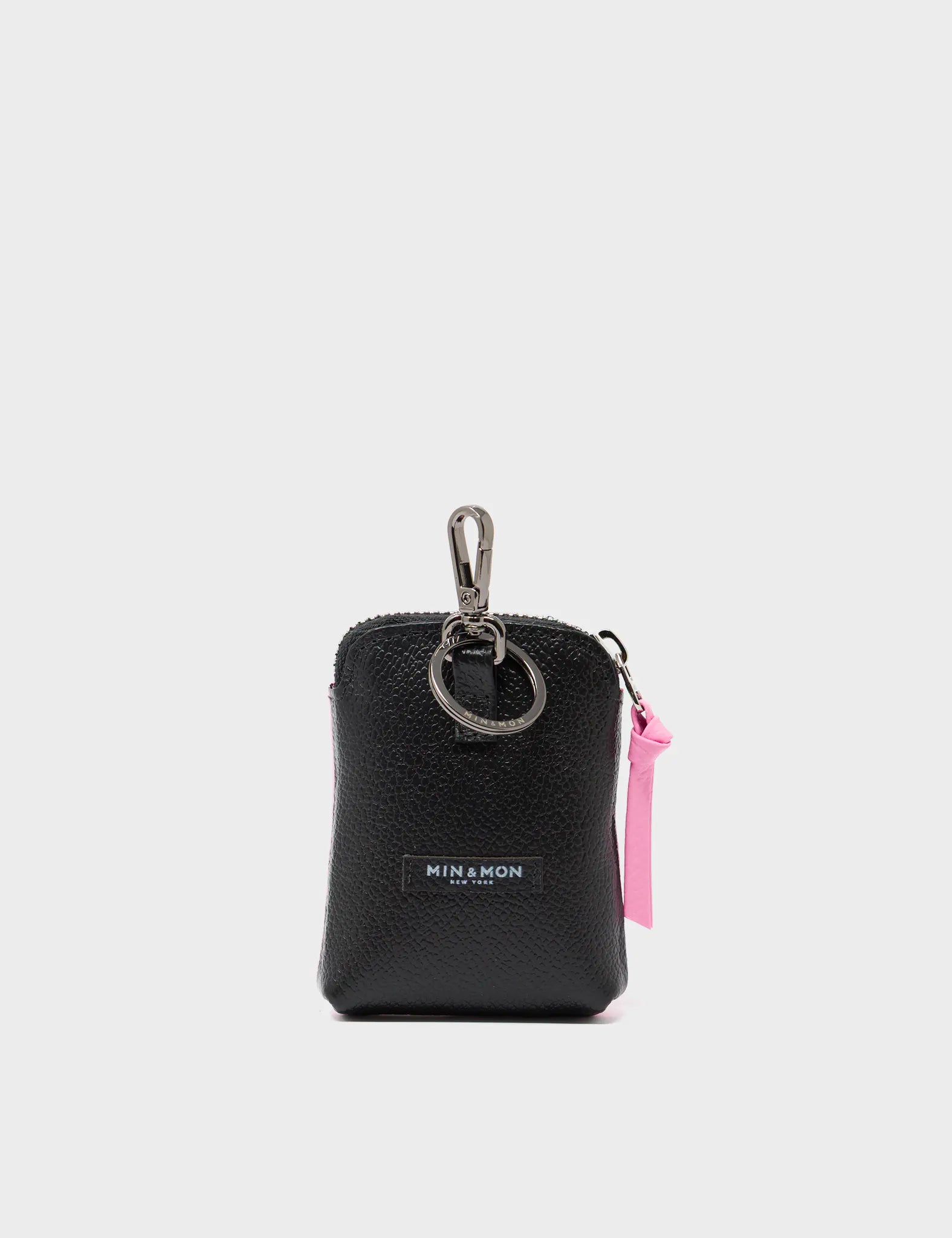 Florence Pouch Charm - Soft Neon Pink Leather Keychain with All Over Eyes Embroidery | Cute Accessory for Bags, Keys & Gifts | Perfect for Women's Fashion & Everyday Use
