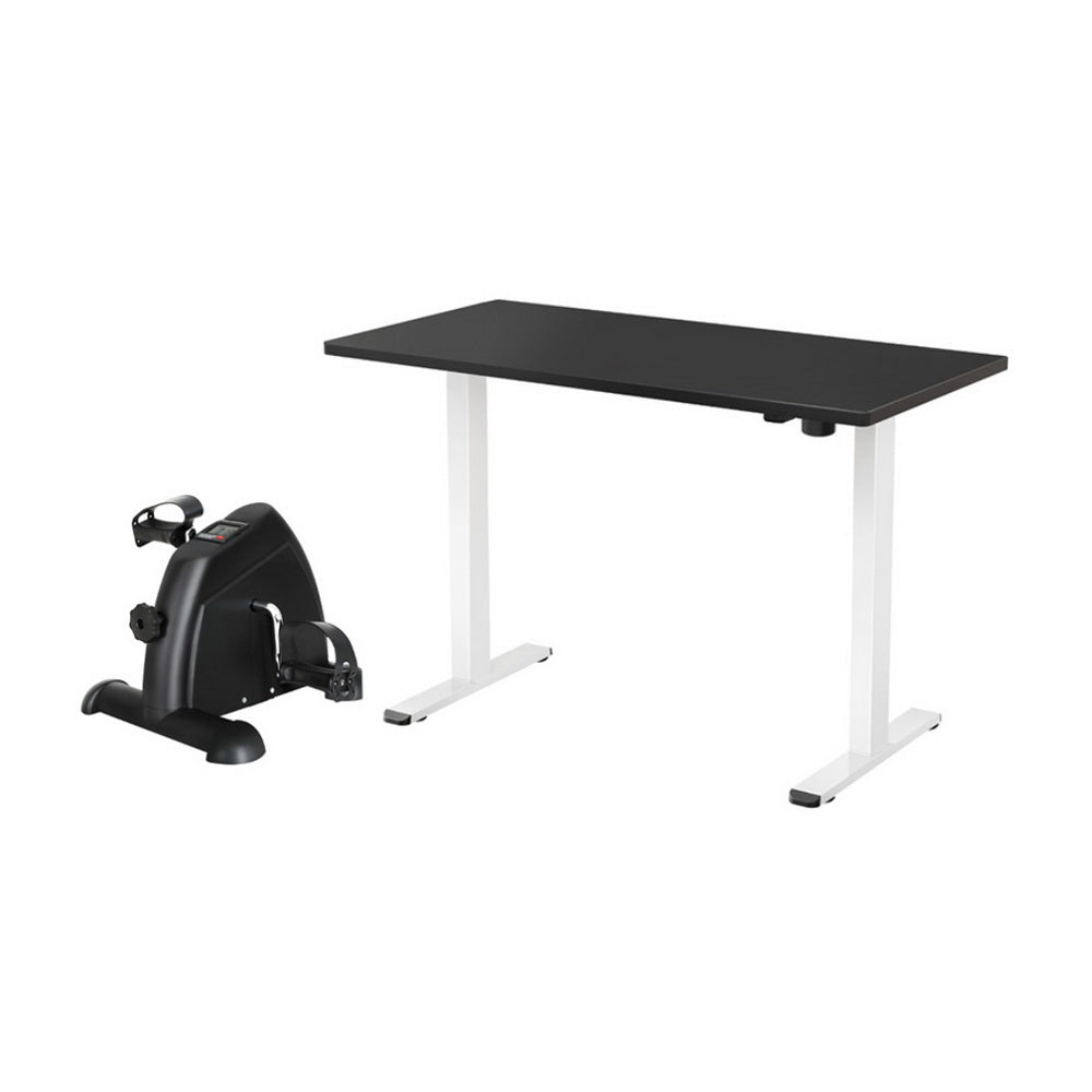 140cm Artiss Electric Height Adjustable Standing Desk with Mini Pedal Exercise Bike - Ergonomic Home Office Workstation for Remote Work & Fitness
