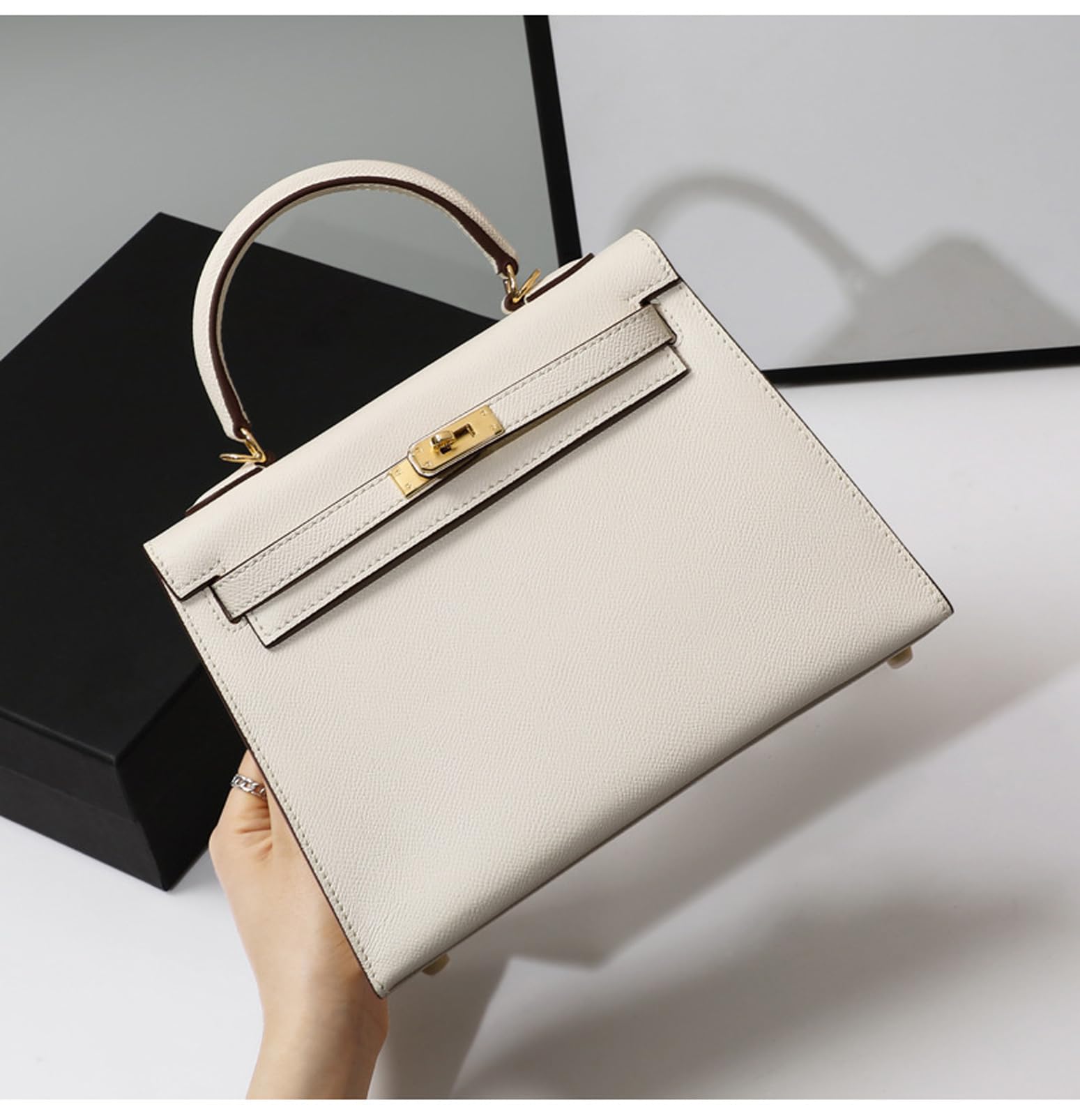 2024 New Women's Genuine Leather Crossbody Shoulder Bag - Mini Small Designer Handbag, Lightweight Purse for Daily Use, Work, Travel & Shopping