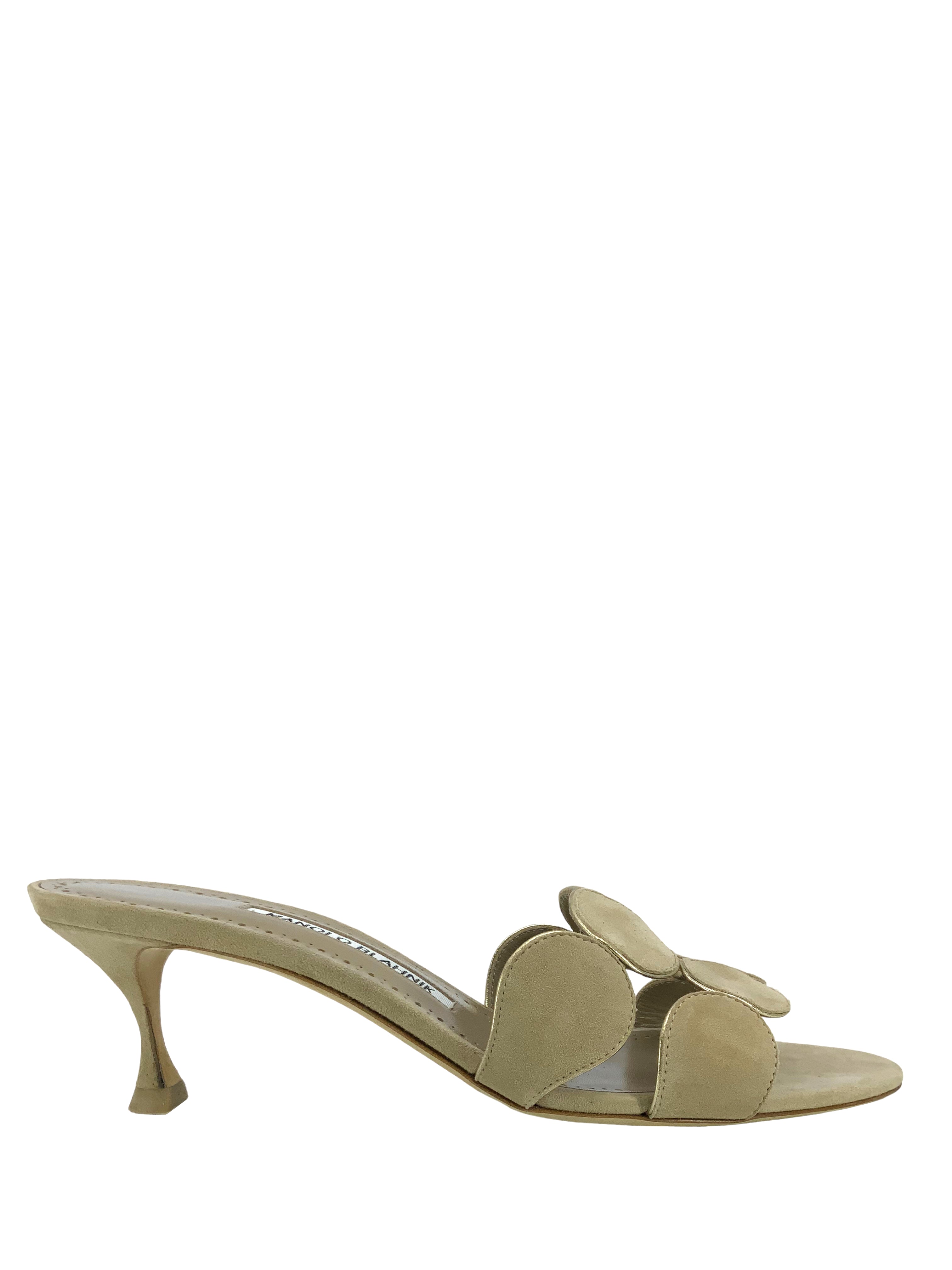Manolo Blahnik Haribalmu Suede Slide Sandals Women's Size 7.5 | Comfortable Summer Casual Shoes for Beach, Vacation & Everyday Wear
