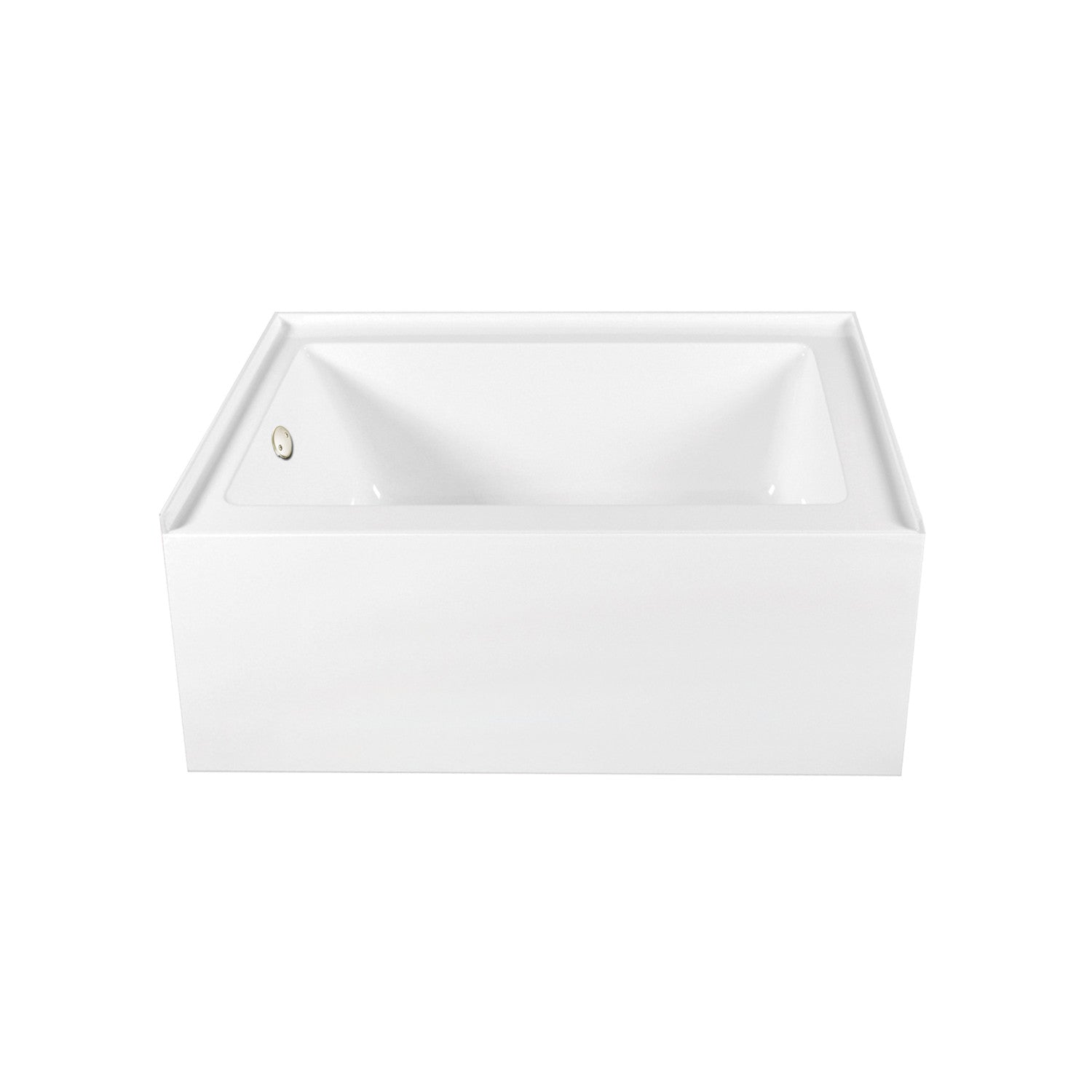 Aqua Eden 60 Inch Acrylic Rectangular 3 Wall Alcove Bathtub Combo with Waste & Overflow Drain - Glossy White/Polished Nickel (Left Hand Drain) - Perfect for Modern Bathroom Renovations and Spa-Like Retreats