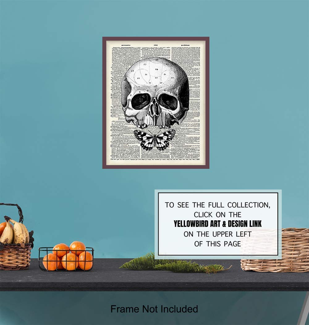 Gothic Skull Wall Art Decor for Goth Living Room & Wicca Gifts
