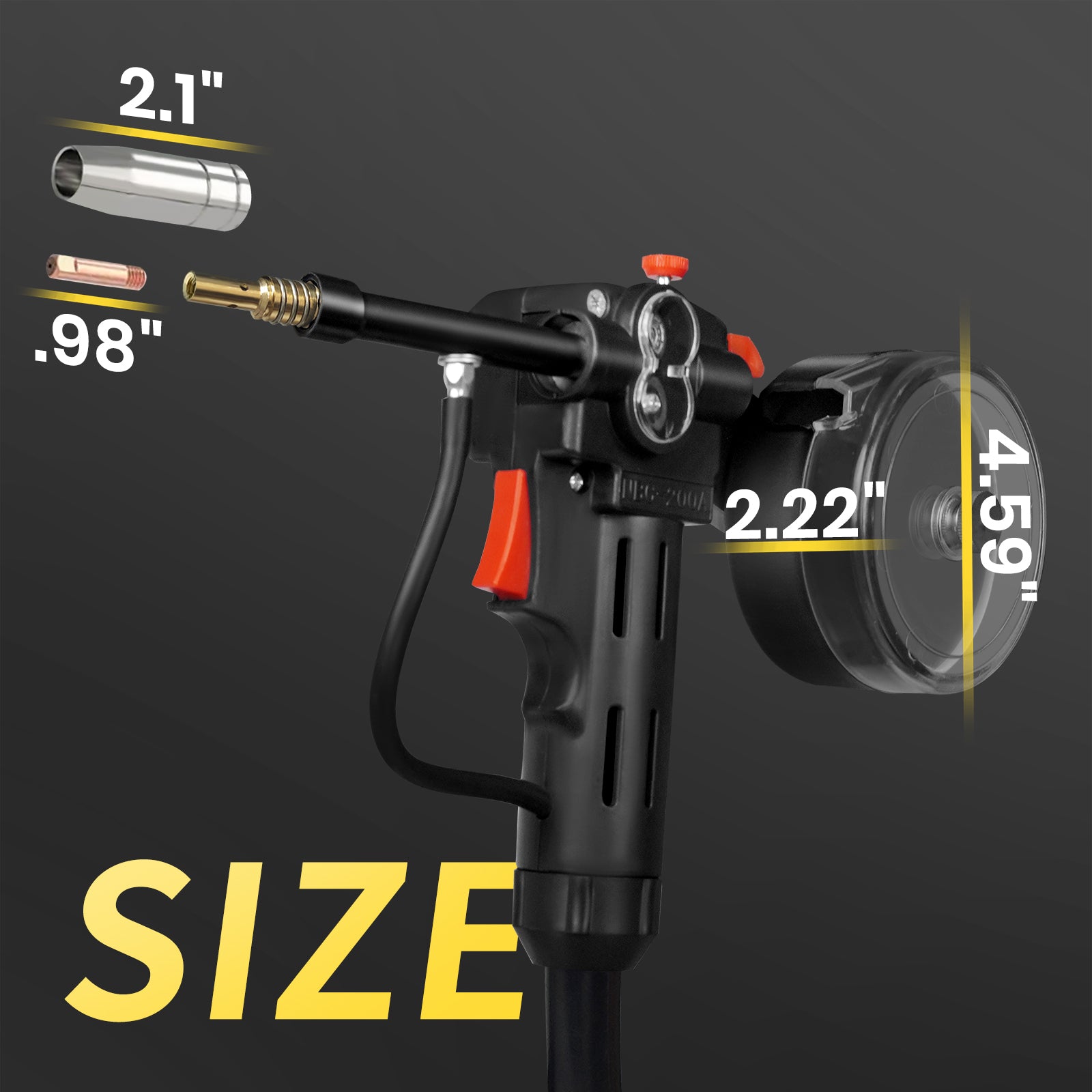 SSimder 16ft 200 Amp MIG Welding Spool Gun - Aluminum Wire Feed Welder for DIY, Auto Repair & Metal Fabrication - Perfect for Home Workshops & Professional Use