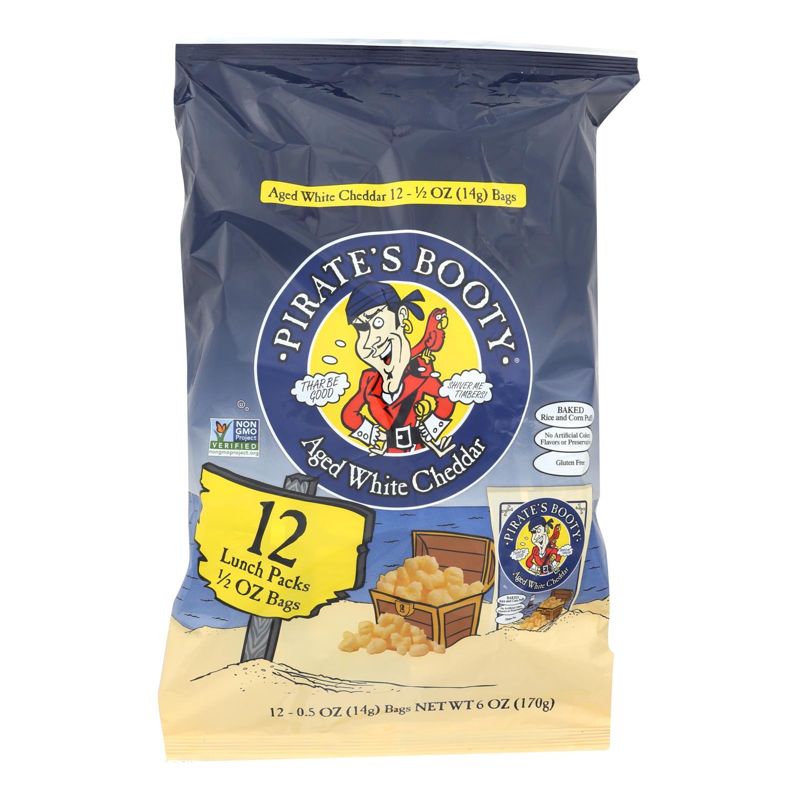 Pirate's Booty White Cheddar Cheese Puffs - 144 Count Bags (6.5oz Each) | Gluten-Free, Non-GMO Snacks for Kids & Adults | Perfect for School Lunches, Movie Nights & Parties
