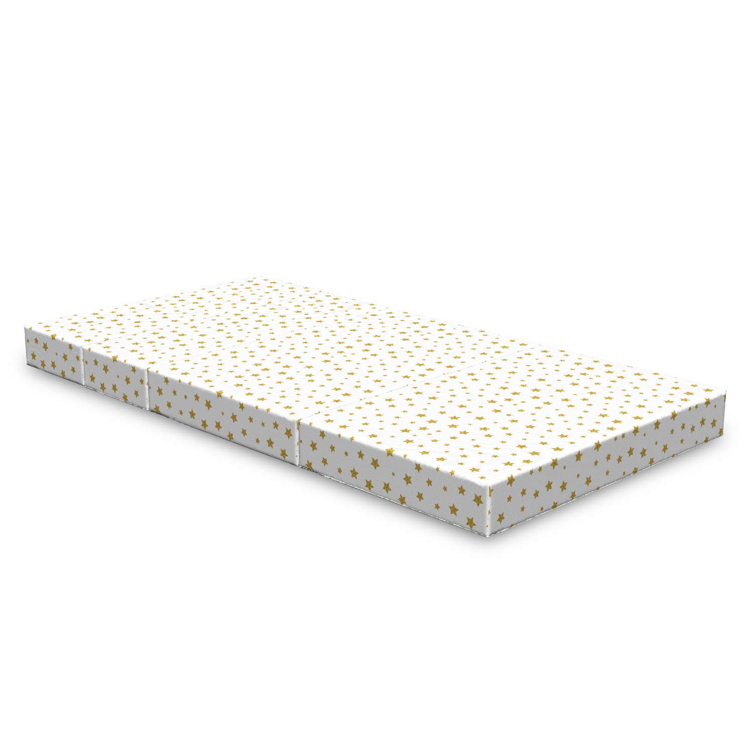Ambesonne Birthday Foldable Mattress - Yellow Stars Pattern 74.8