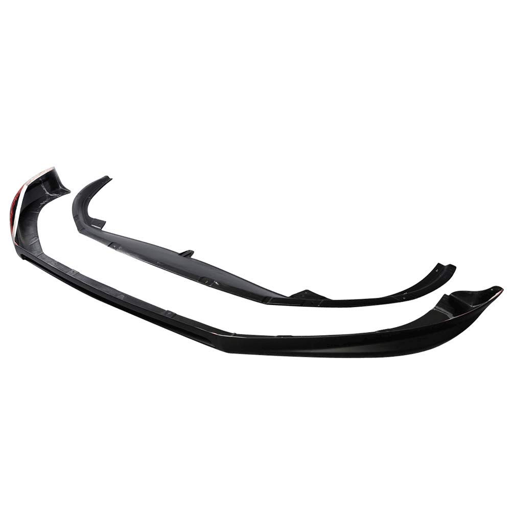 IKON MOTORSPORTS Black PU Front Bumper Lip Spoiler Splitter for 2009-2012 Volkswagen CC - Euro Style Design for Enhanced Aerodynamics & Sporty Look - Perfect for Car Enthusiasts & Street Racing Upgrades