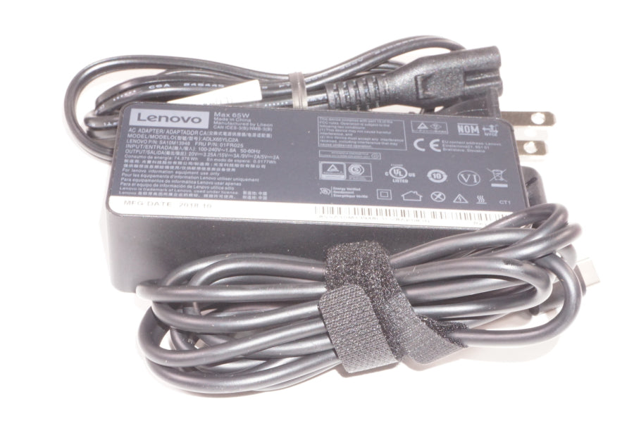 Original Lenovo 65W 20V 3.25A Type-C AC Power Adapter Charger for ThinkPad Laptops - Fast Charging, Compact Design - Perfect for Home, Office & Travel Use