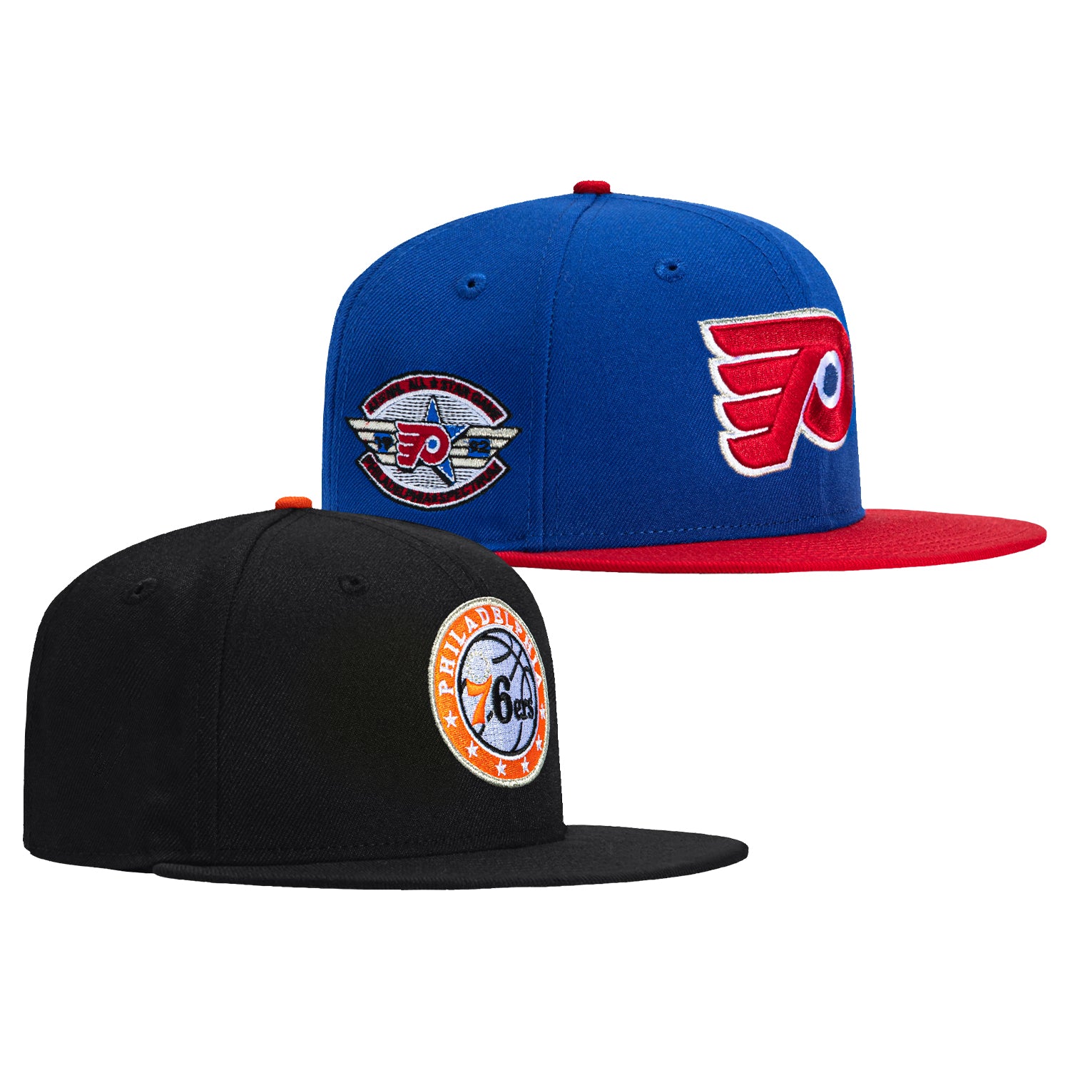 New Era 59Fifty NBA x NHL Crossover Philadelphia Pack - Official Licensed Snapback Hat for Basketball & Hockey Fans - Perfect for Game Day, Sports Events & Streetwear Fashion