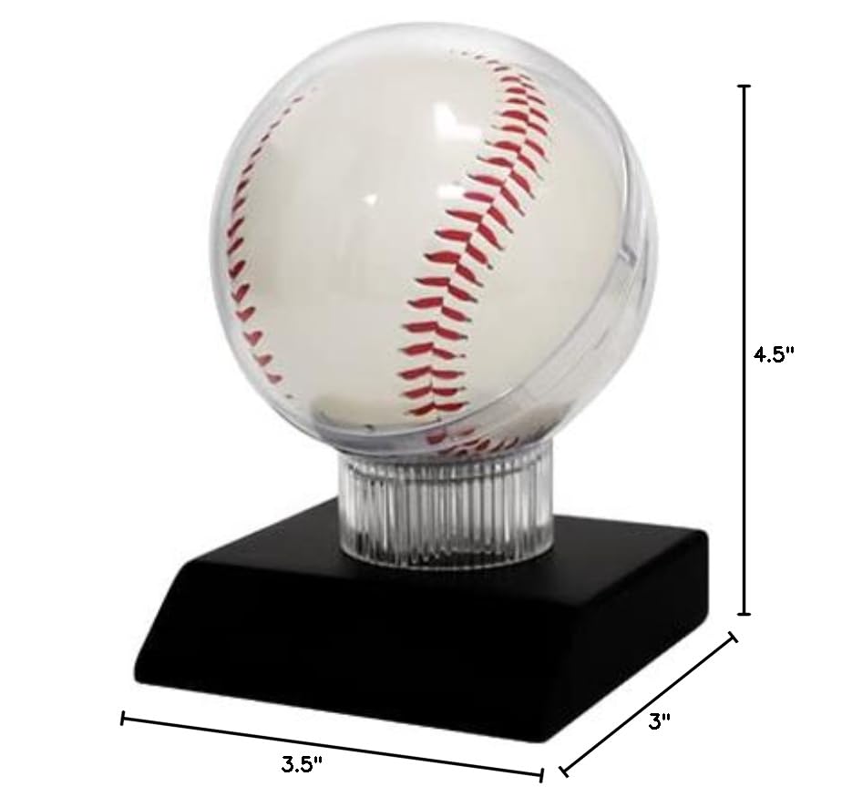 4.5 Inch Personalized Baseball Display Case with Engraving - Perfect for Collectibles, Memorabilia & Trophy Display in Home or Office