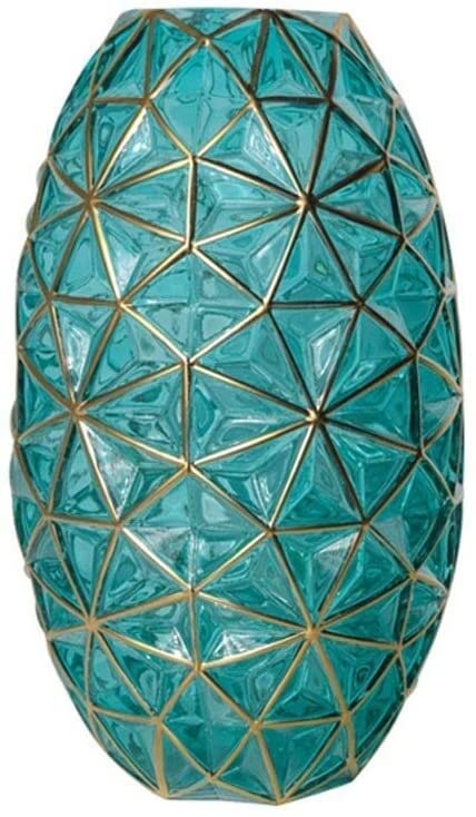 Blissbells Modern Geometric Flower Vase - European Style Luxury Home Decor Vase for Floral Arrangements - Large Decorative Vase for Living Room, Dining Table & Wedding Centerpieces (Color A)