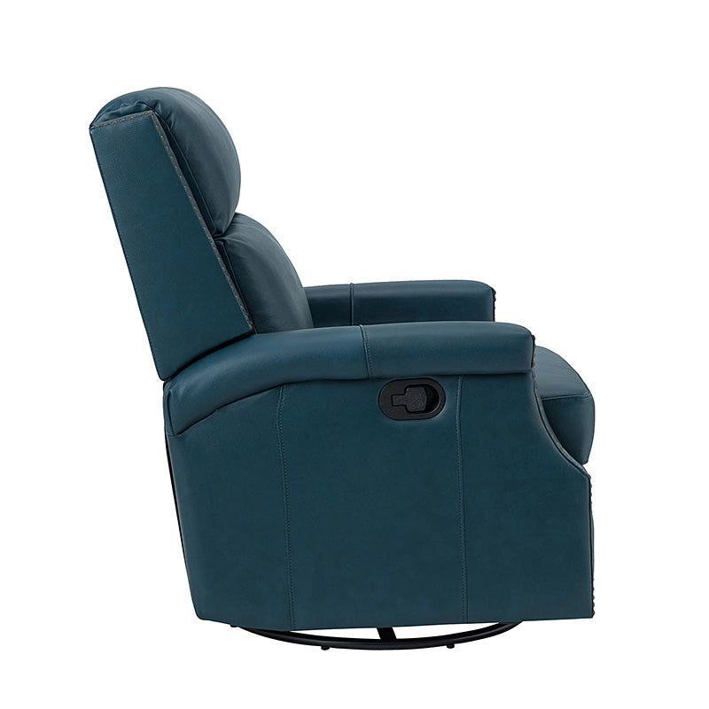 Canace Modern Genuine Leather Manual Glider Rocker Recliner Chair - Comfortable Swivel Lounge Chair for Living Room, Nursery, and Office Relaxation